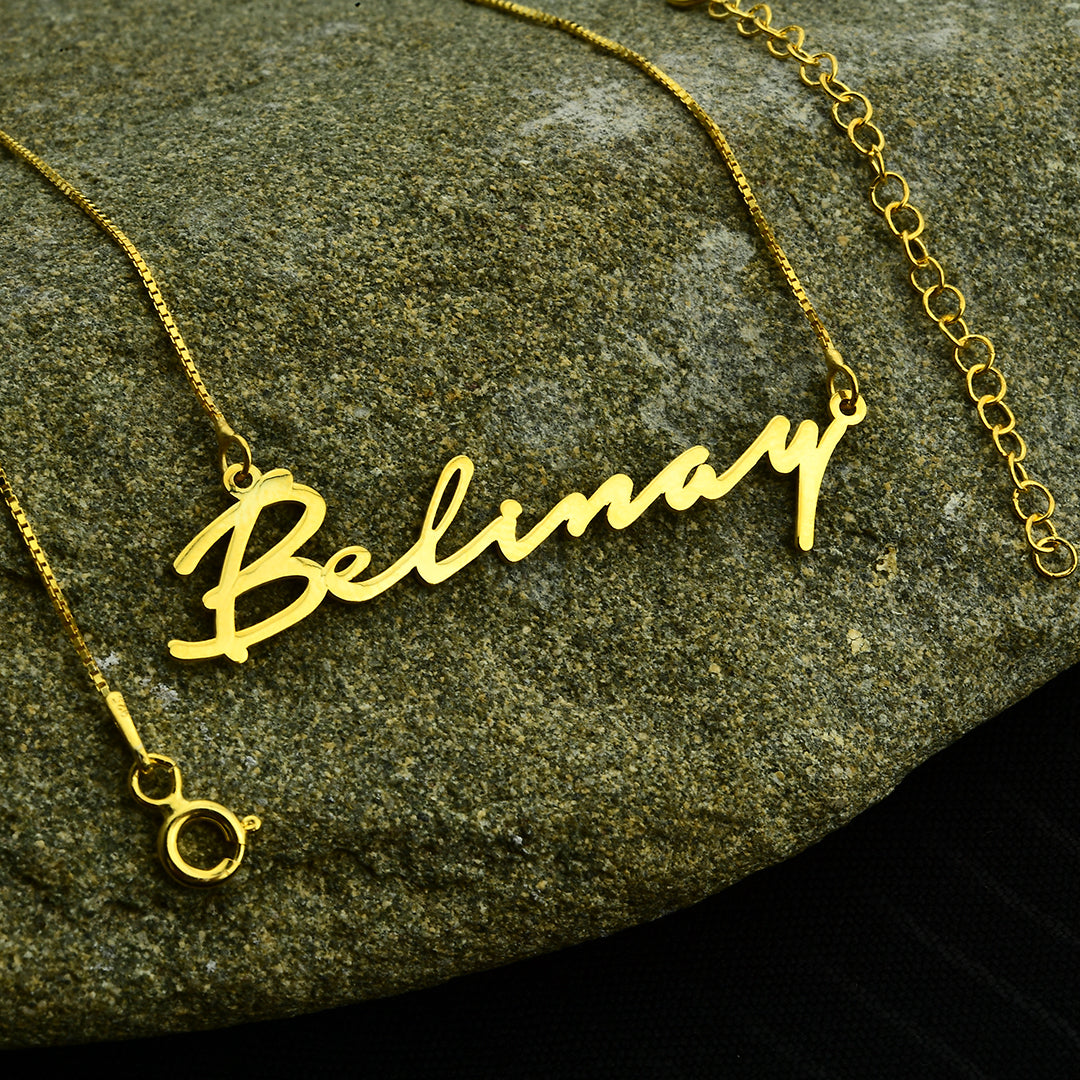 Horizontal Cube Chain Signature Necklace