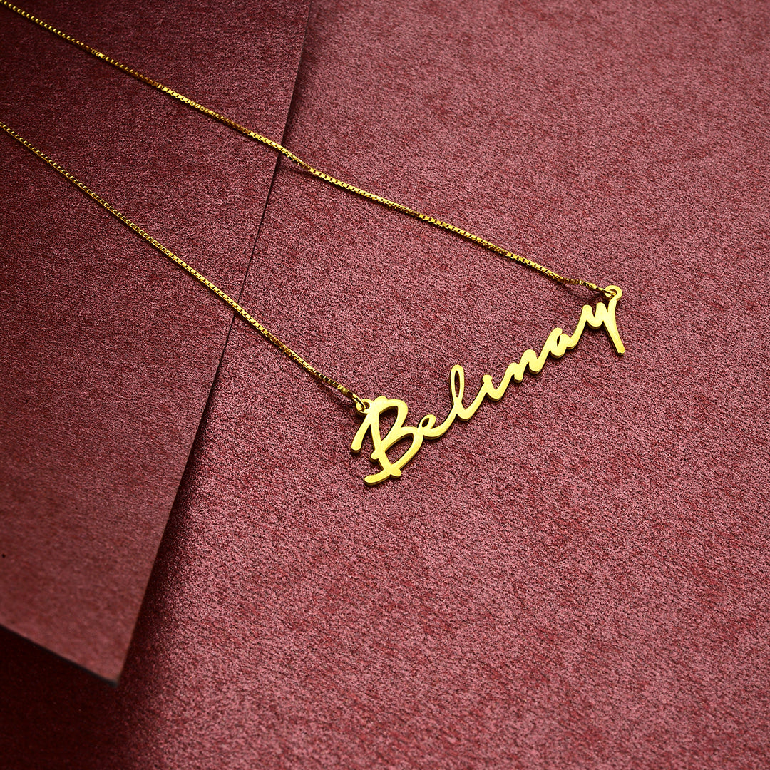 Horizontal Cube Chain Signature Necklace