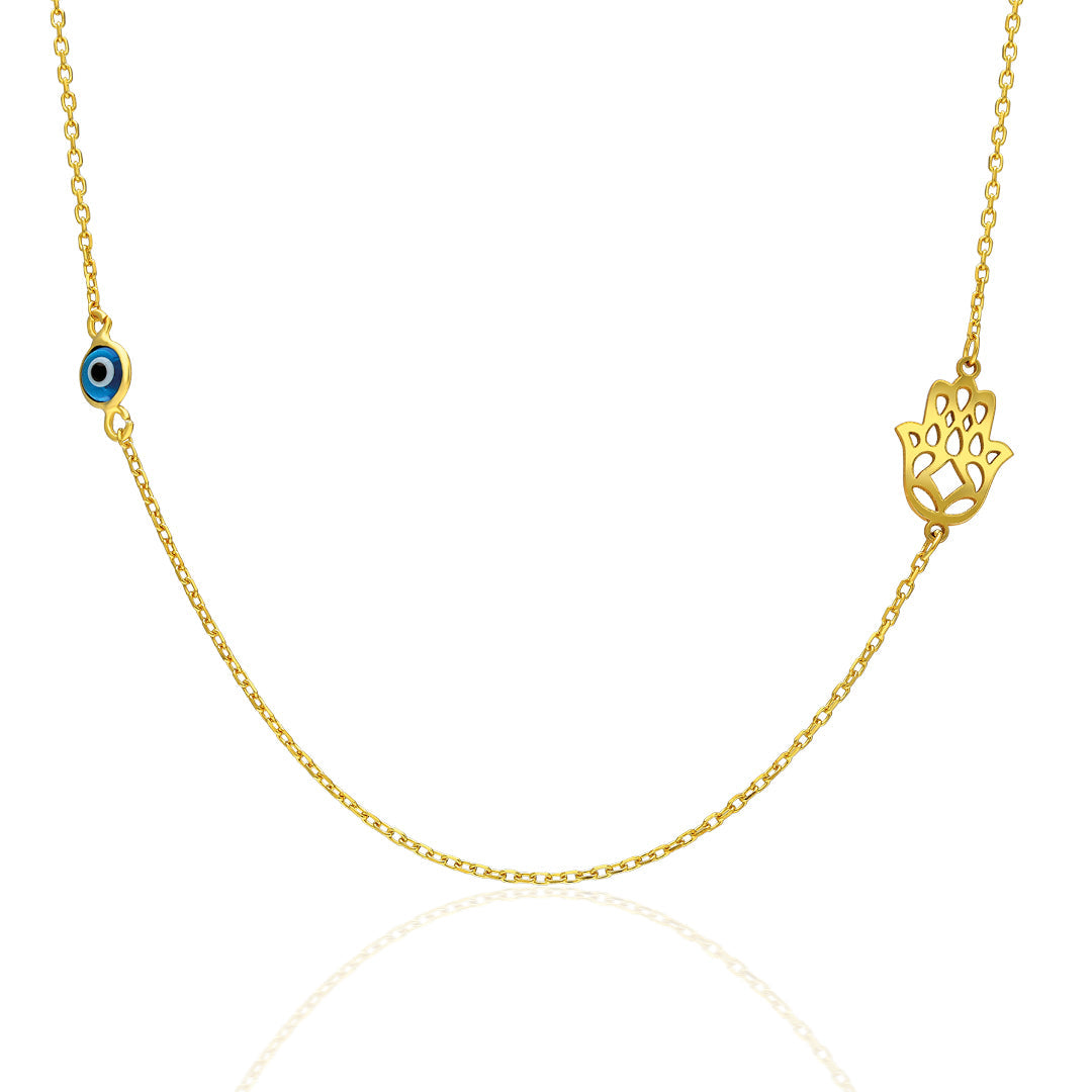 Evil Eye Hand Necklace - 925 Silver