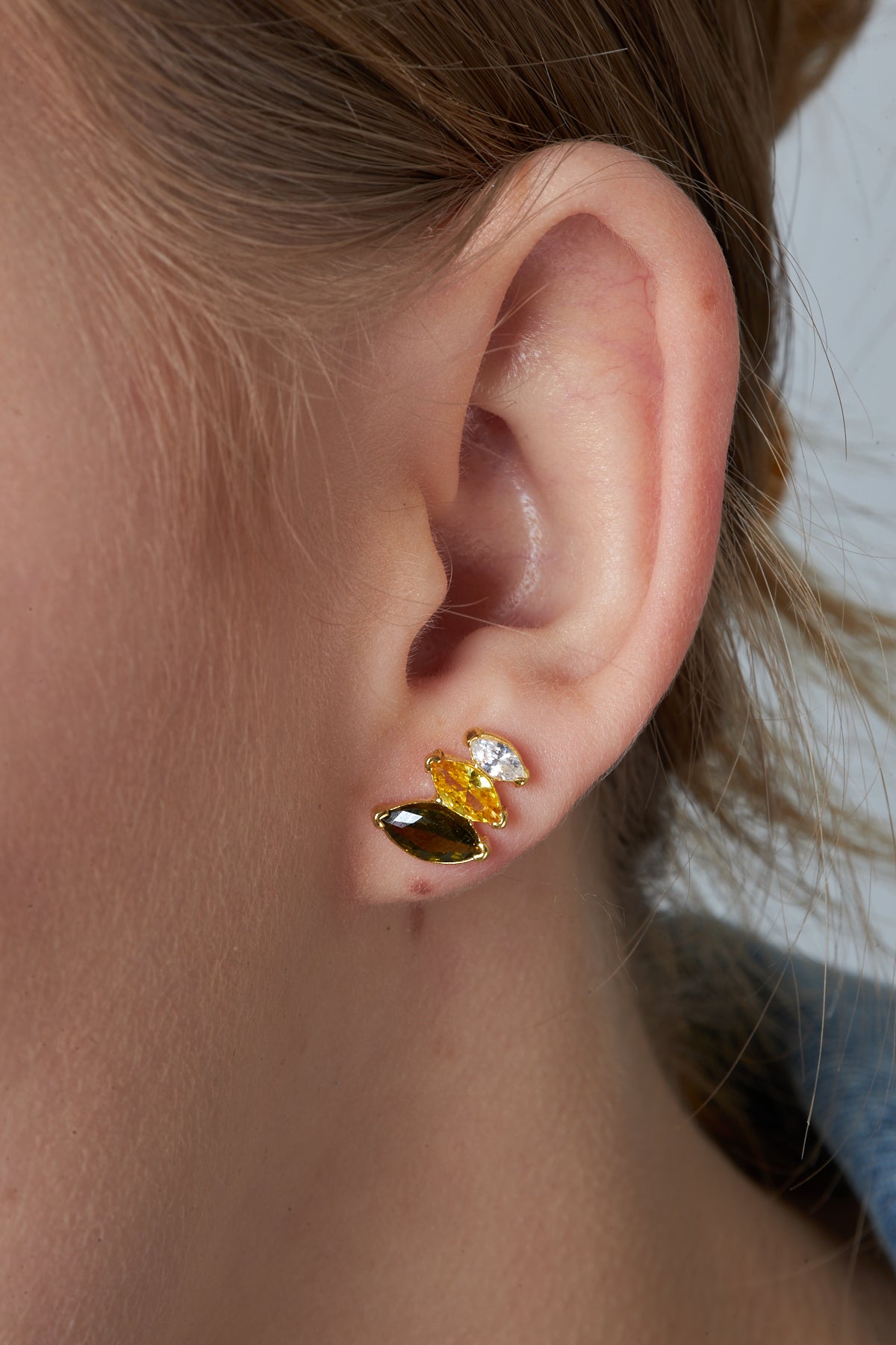 Colorful Stone Drop Earrings - 925 SILVER