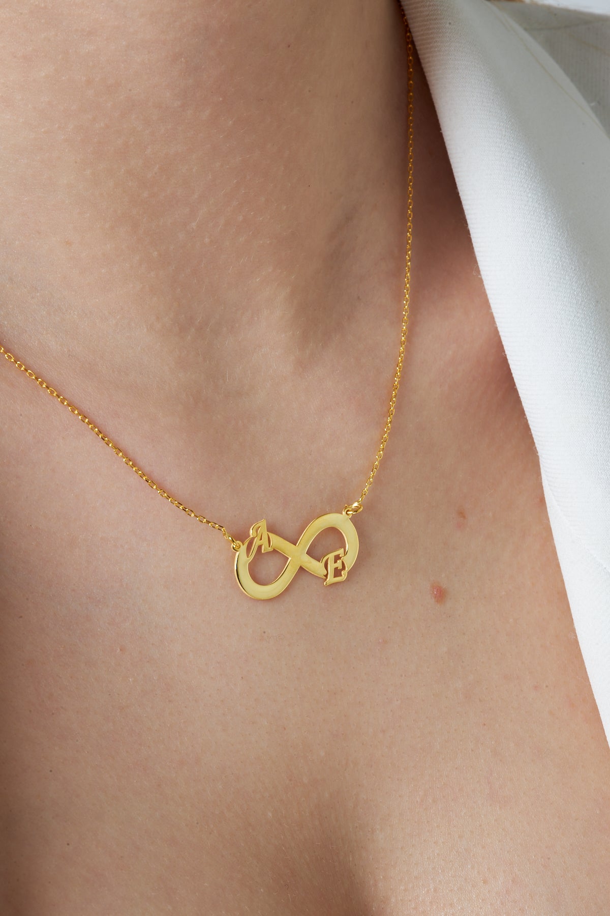 Two Letter Infinity Necklace - 925 SILVER