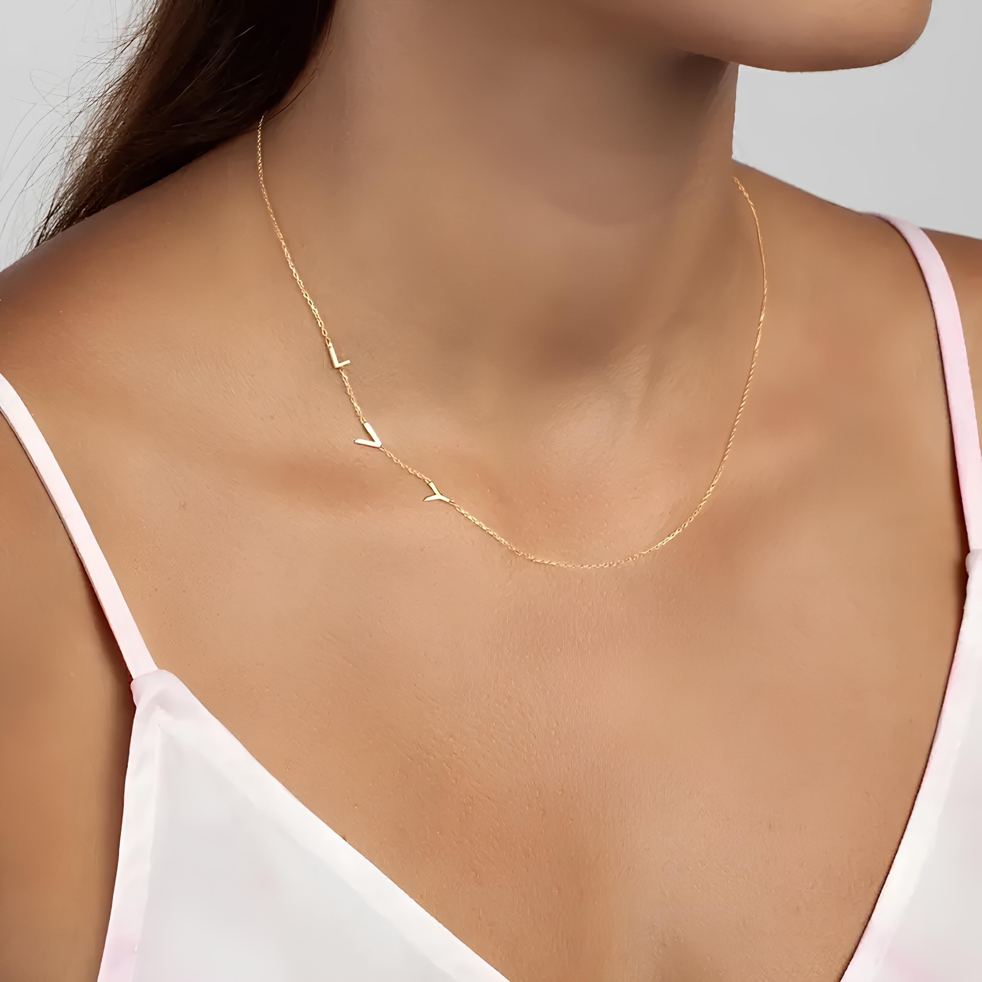 Modern Letter Necklace - 925 Silver