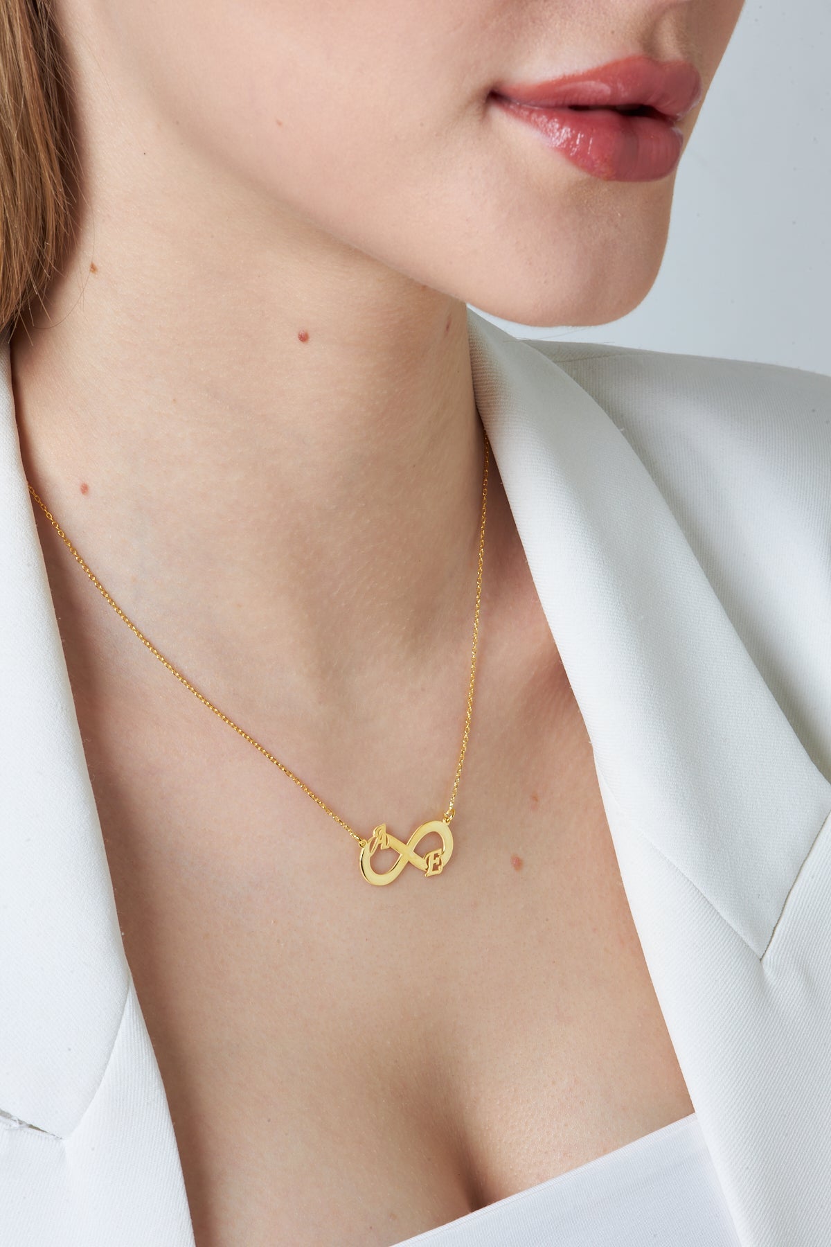 Two Letter Infinity Necklace - 925 SILVER