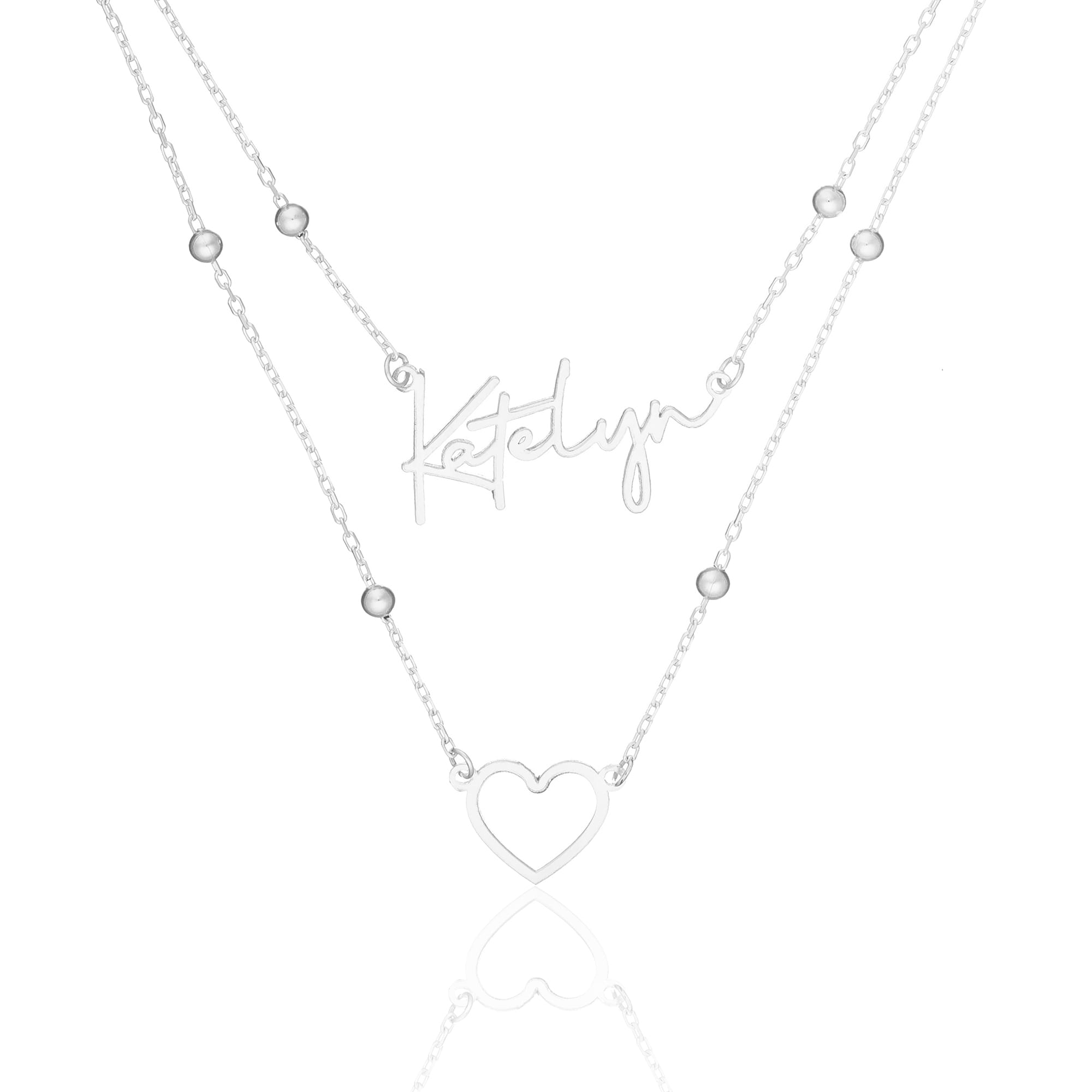 Name Heart Pendant Necklace - 925 Silver