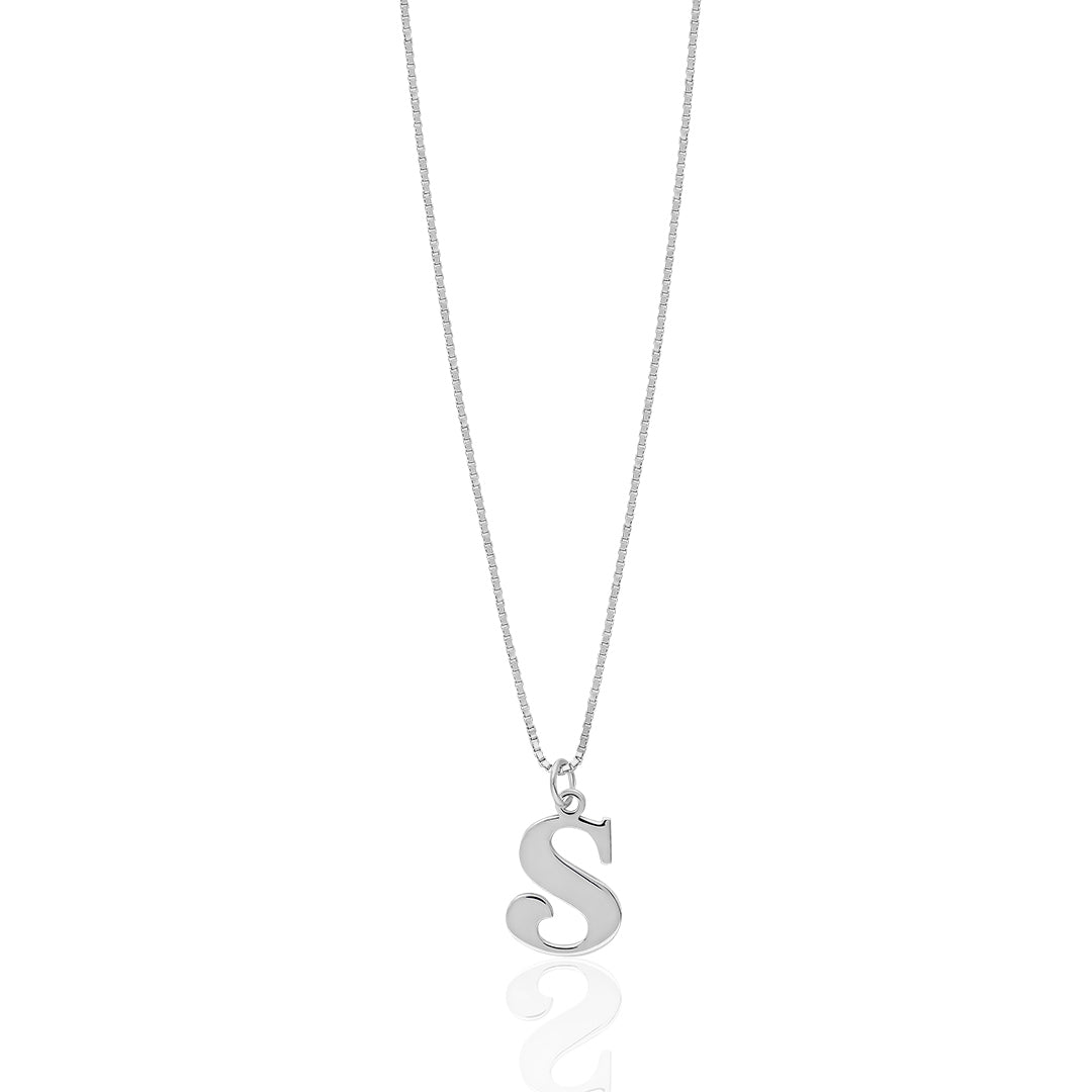 Cube Chain Letter Necklace - 925 SILVER