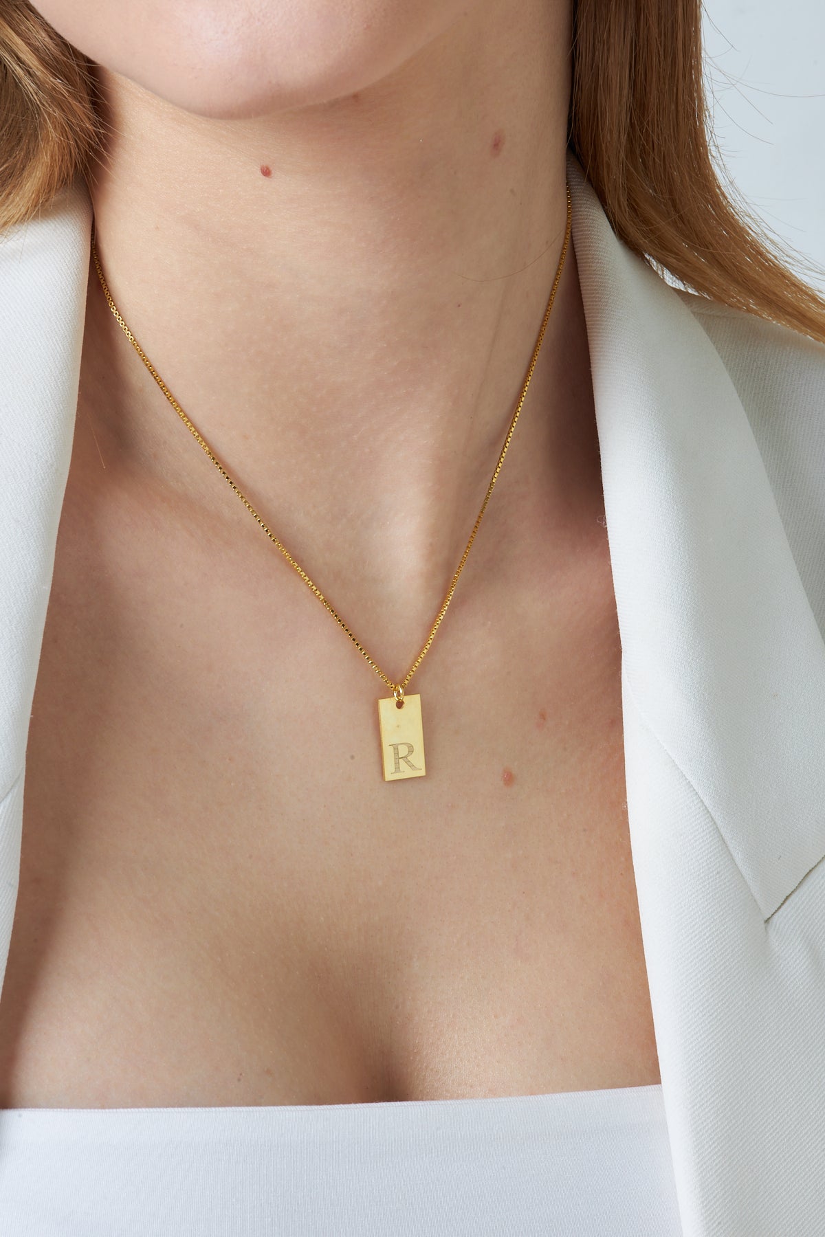 Plate Alphabet Necklace - 925 Silver