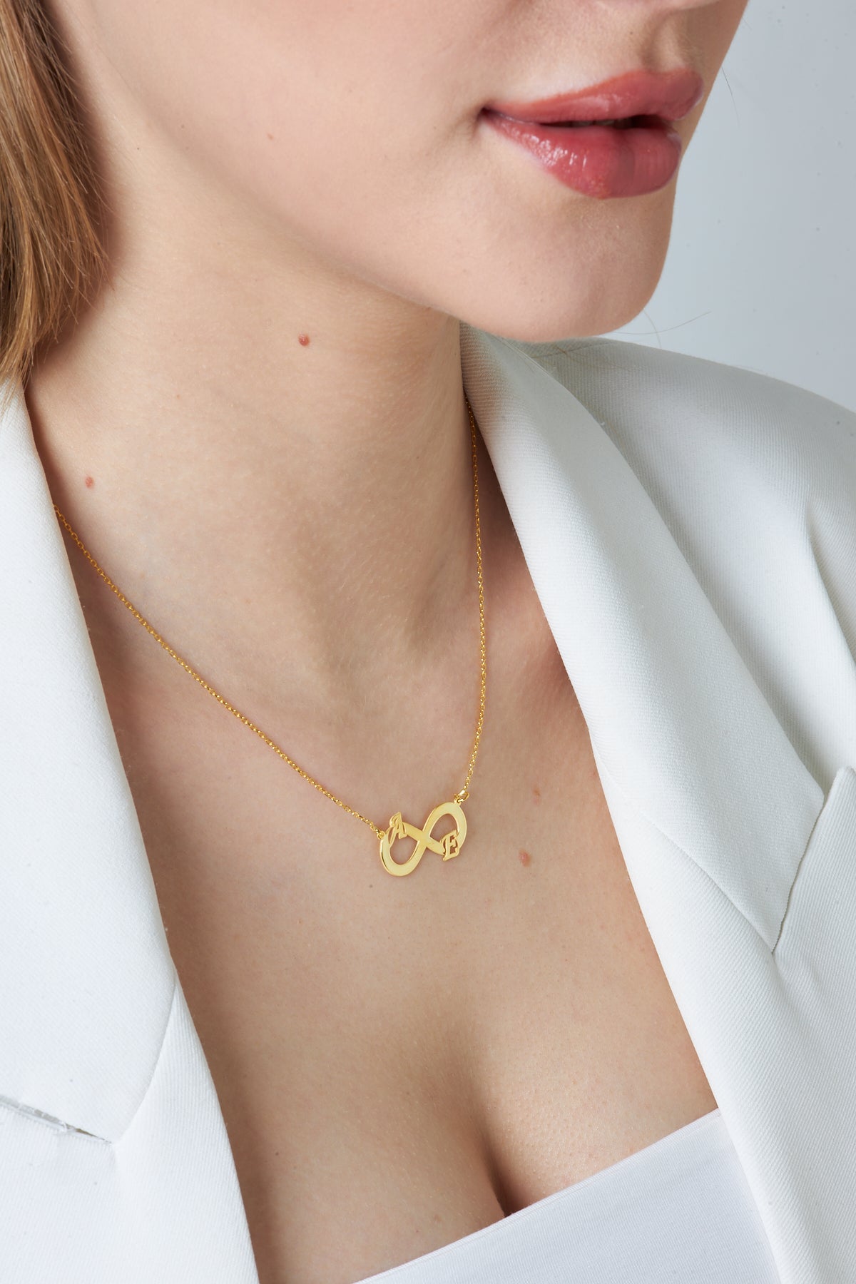 Two Letter Infinity Necklace - 925 SILVER