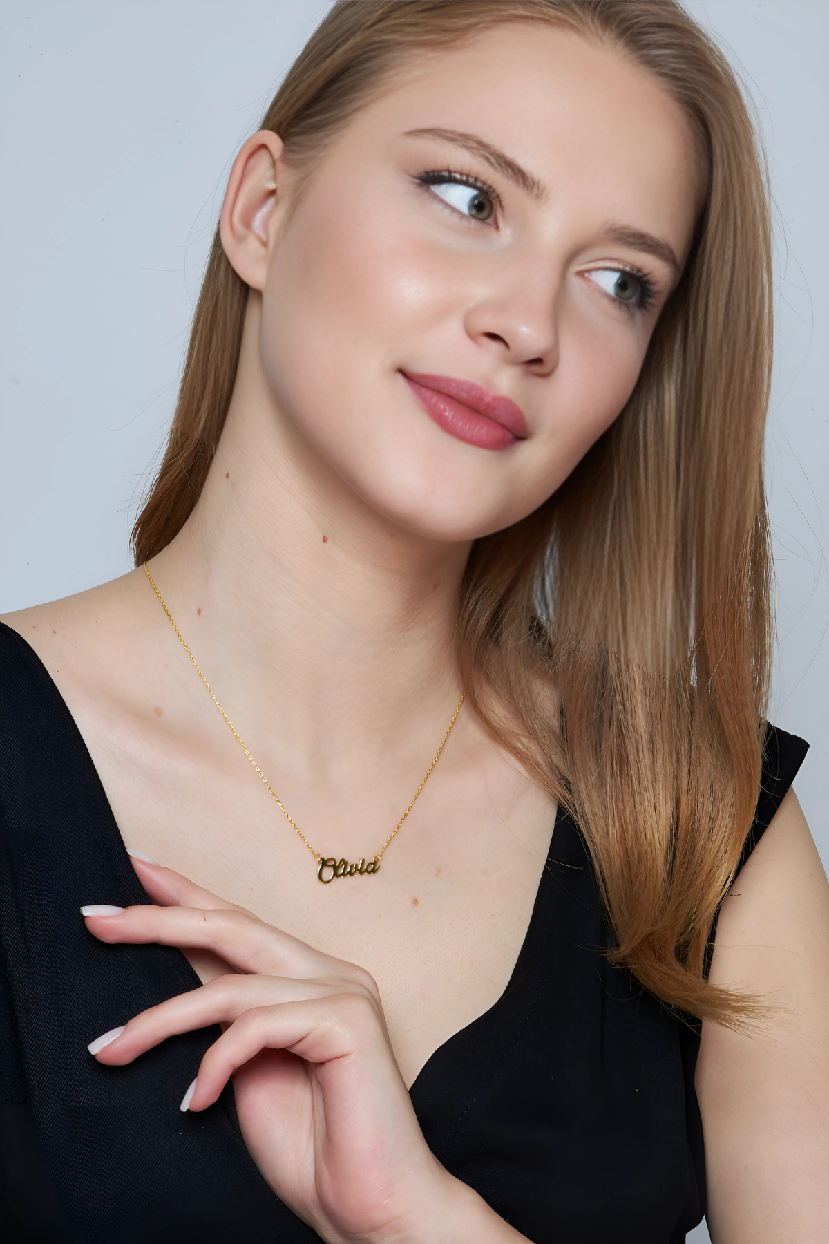 Horizontal Name Necklace - 925 Silver