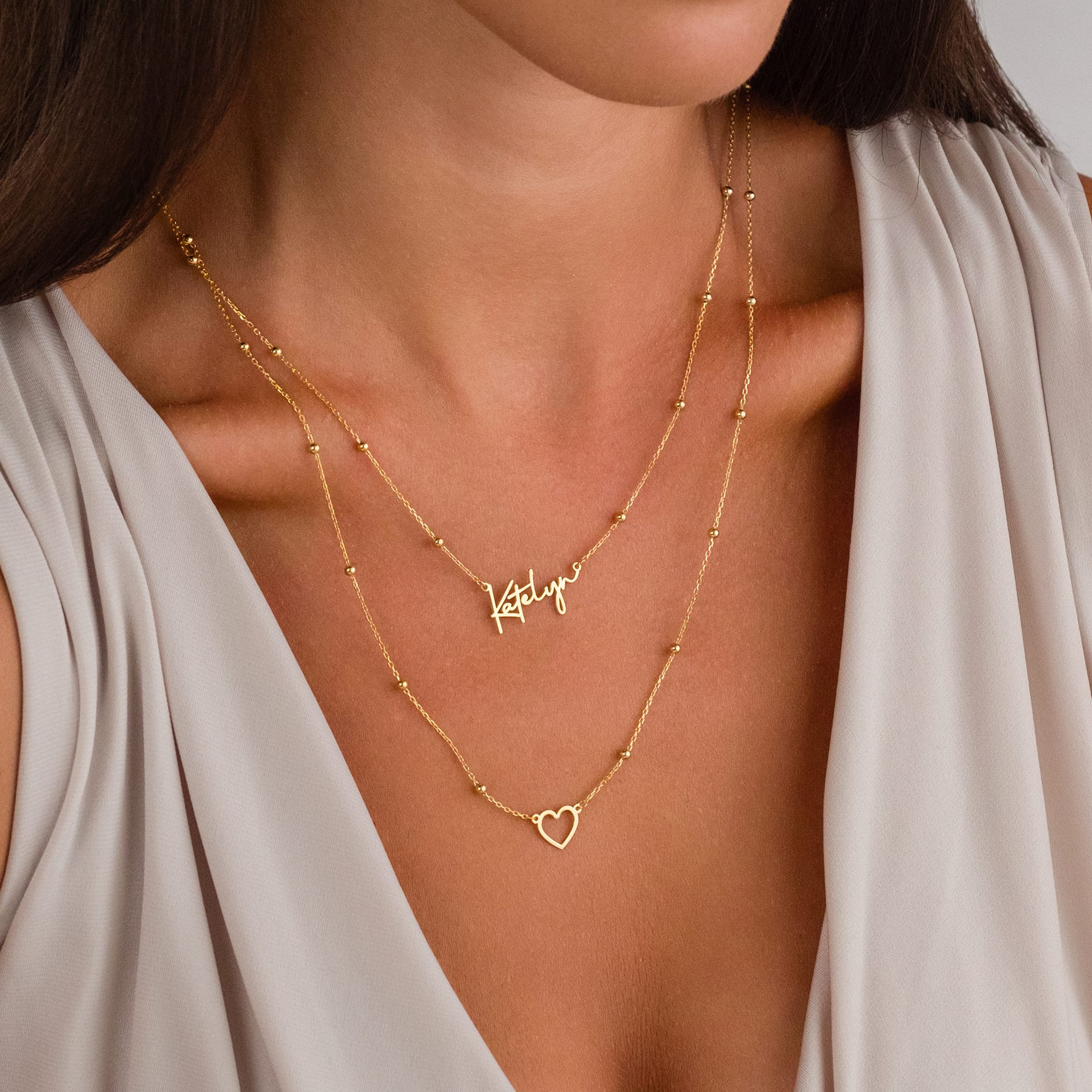 Name Heart Pendant Necklace - 925 Silver