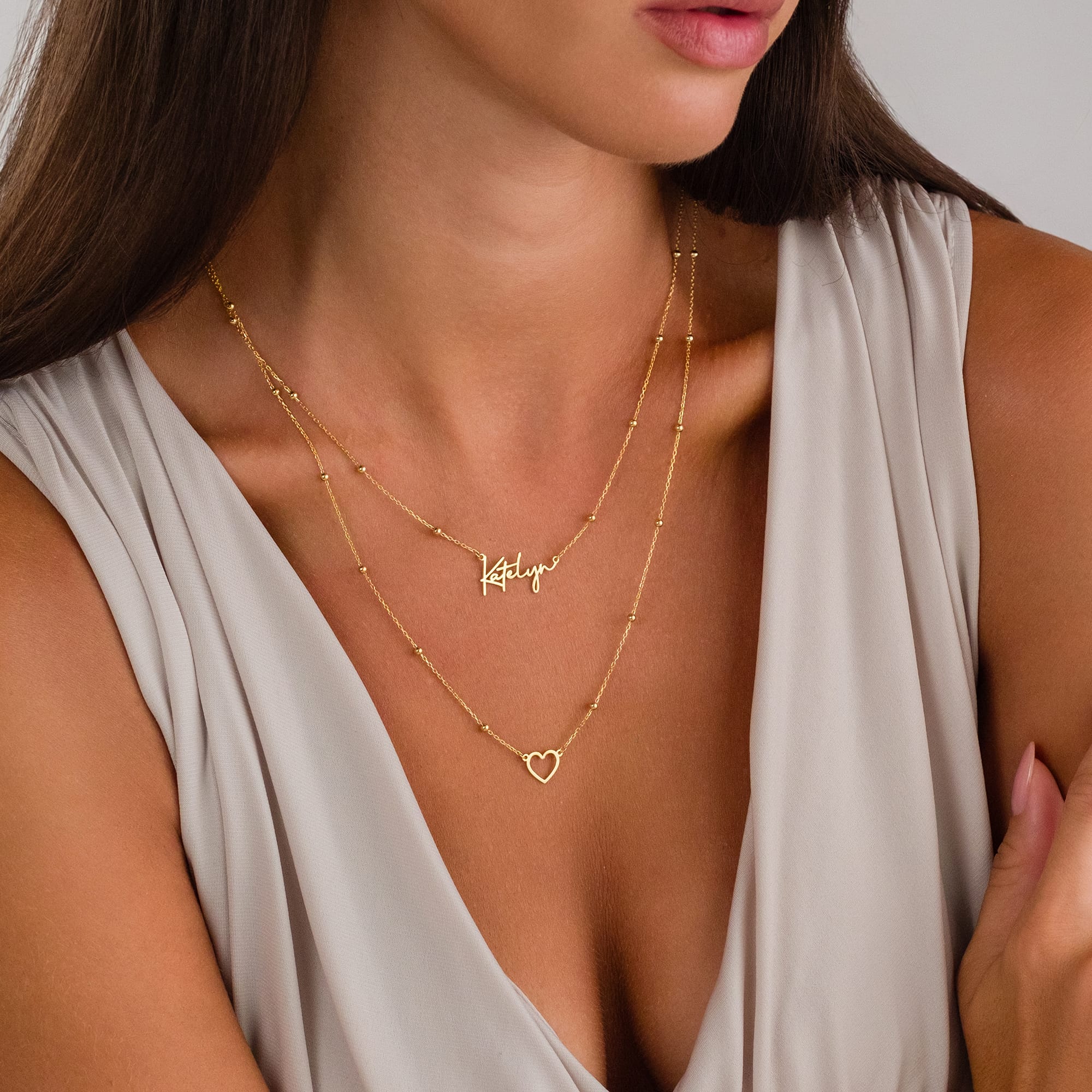 Name Heart Pendant Necklace - 925 Silver