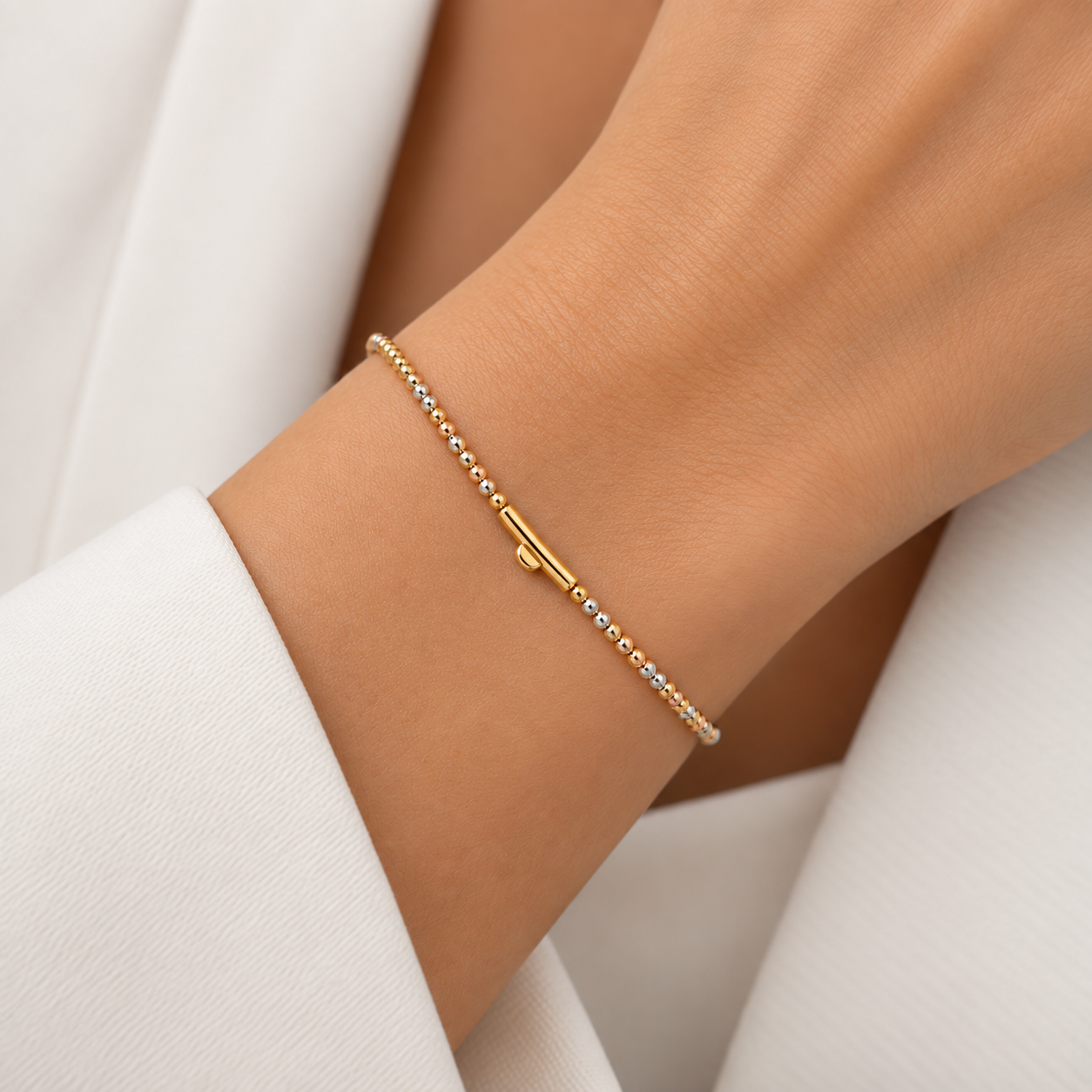TRICOLOR MINI DORIKA ARMBAND | 14K GOLD