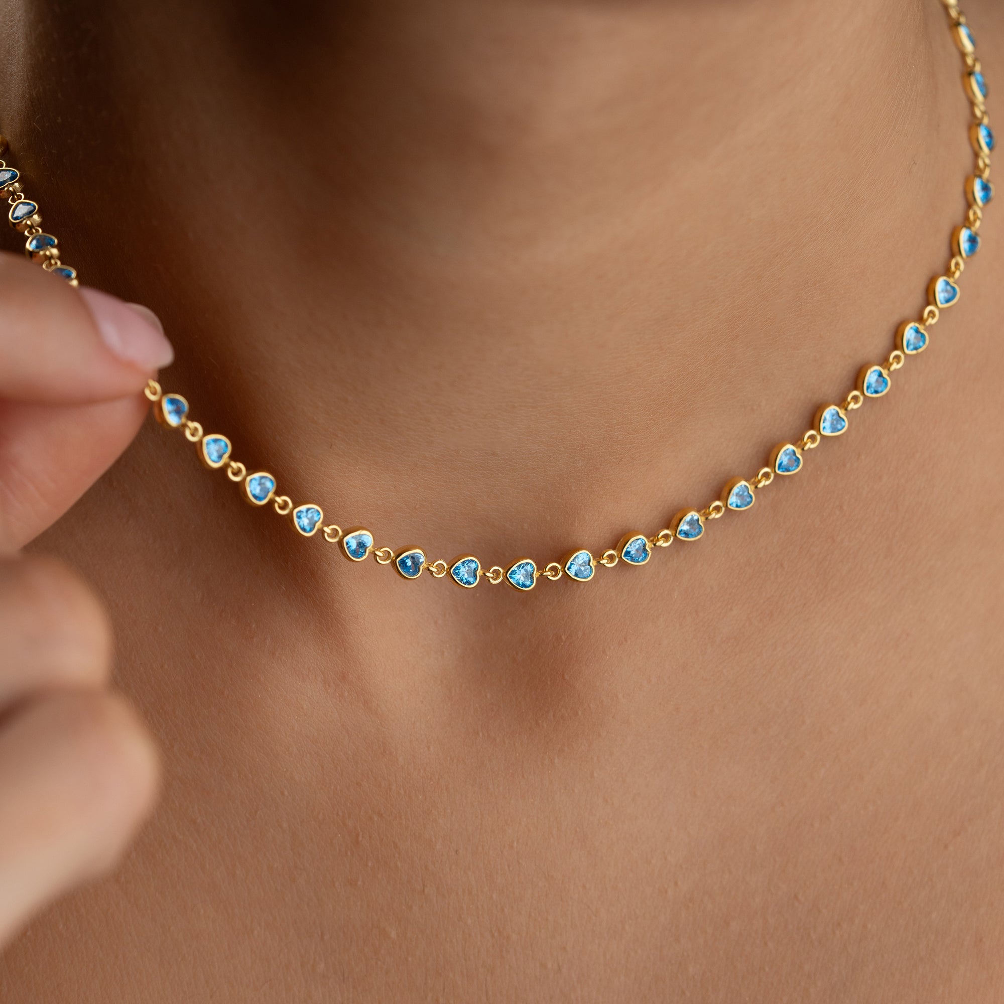 SAPHIR LIEBE HALSKETTE | 925 SILBER