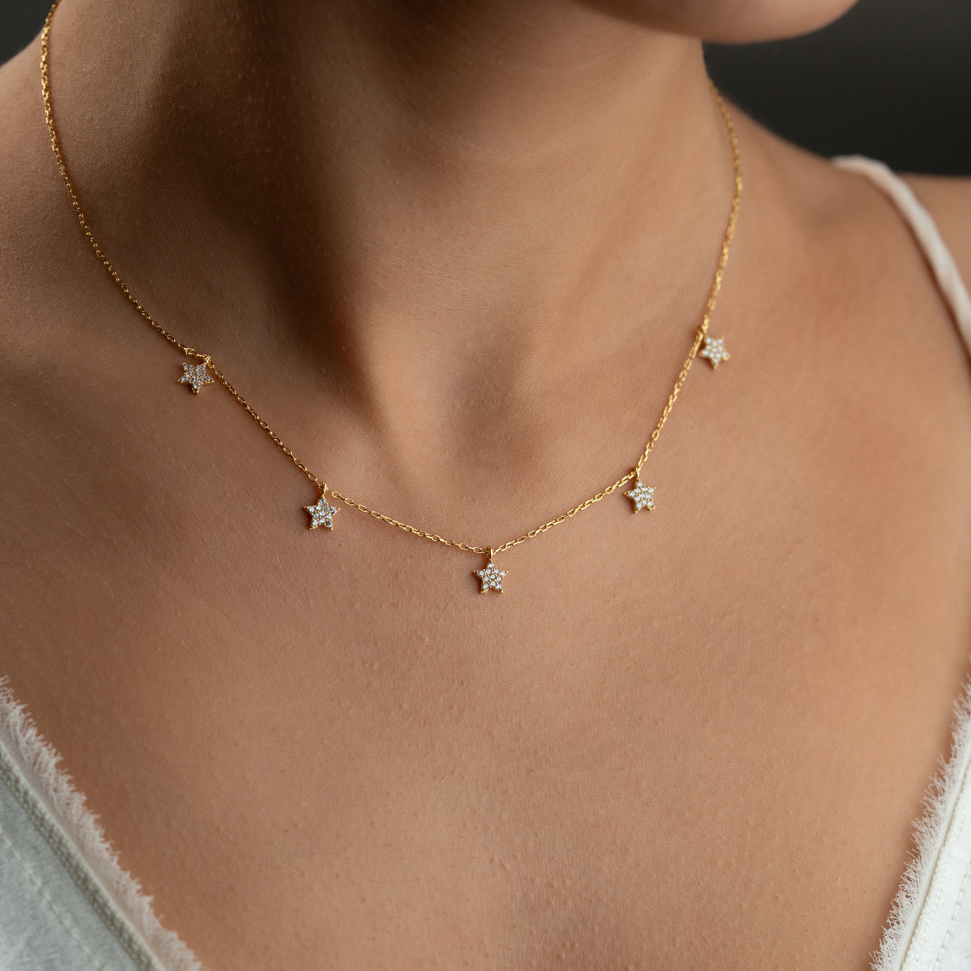 FÜNF STERN HALSKETTE | 925 SILBER