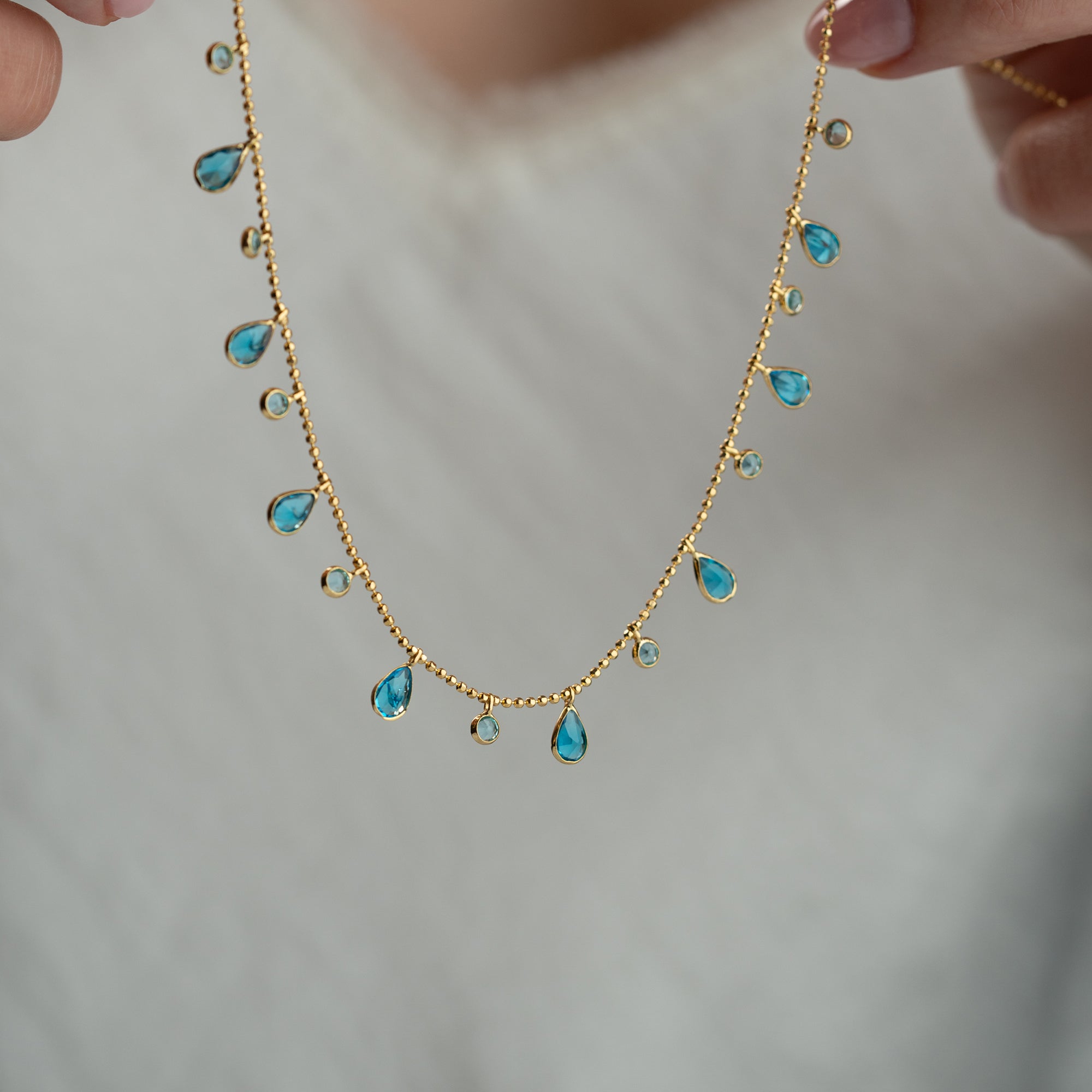 LUNA AQUA HALSKETTE | 925 SILBER