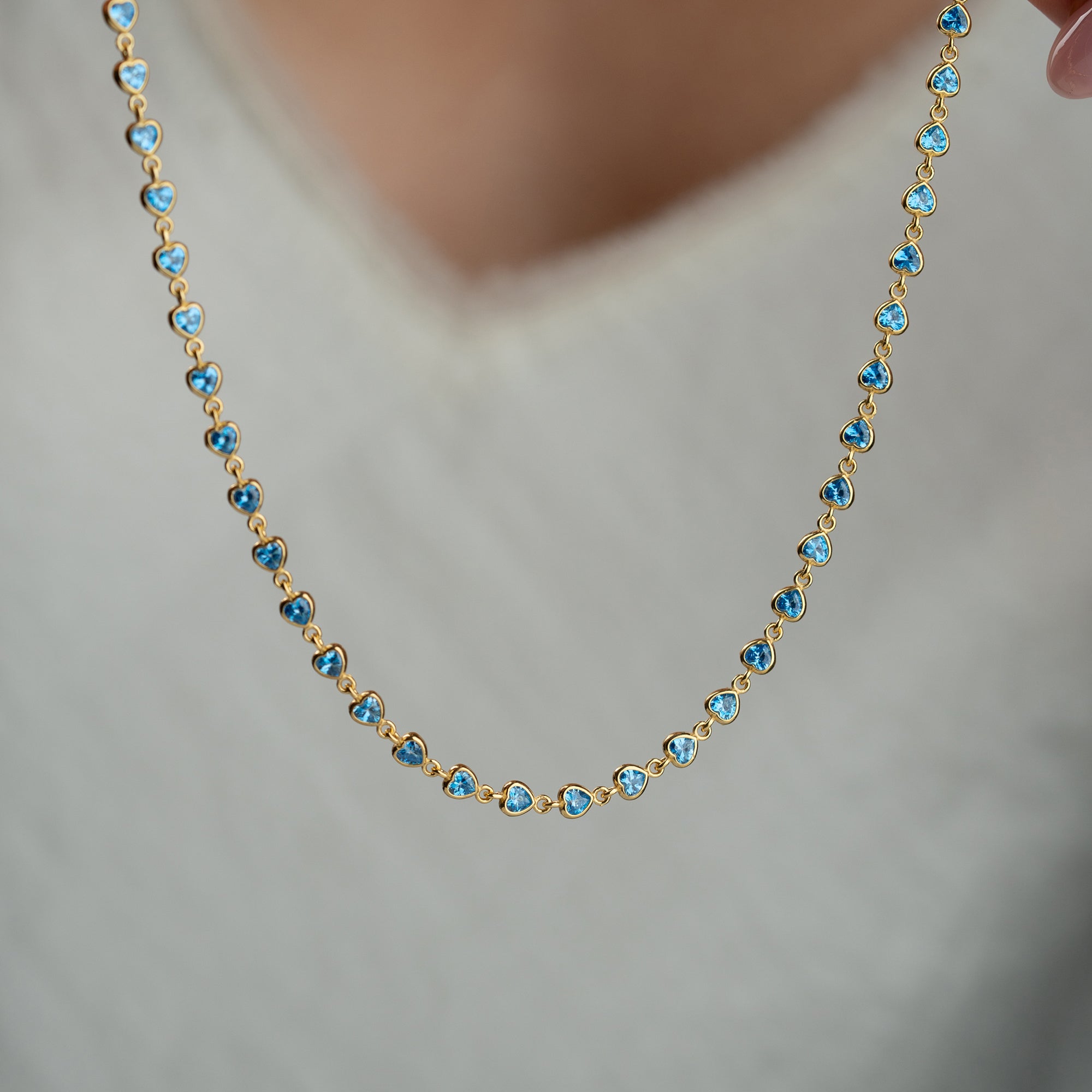 SAPHIR LIEBE HALSKETTE | 925 SILBER