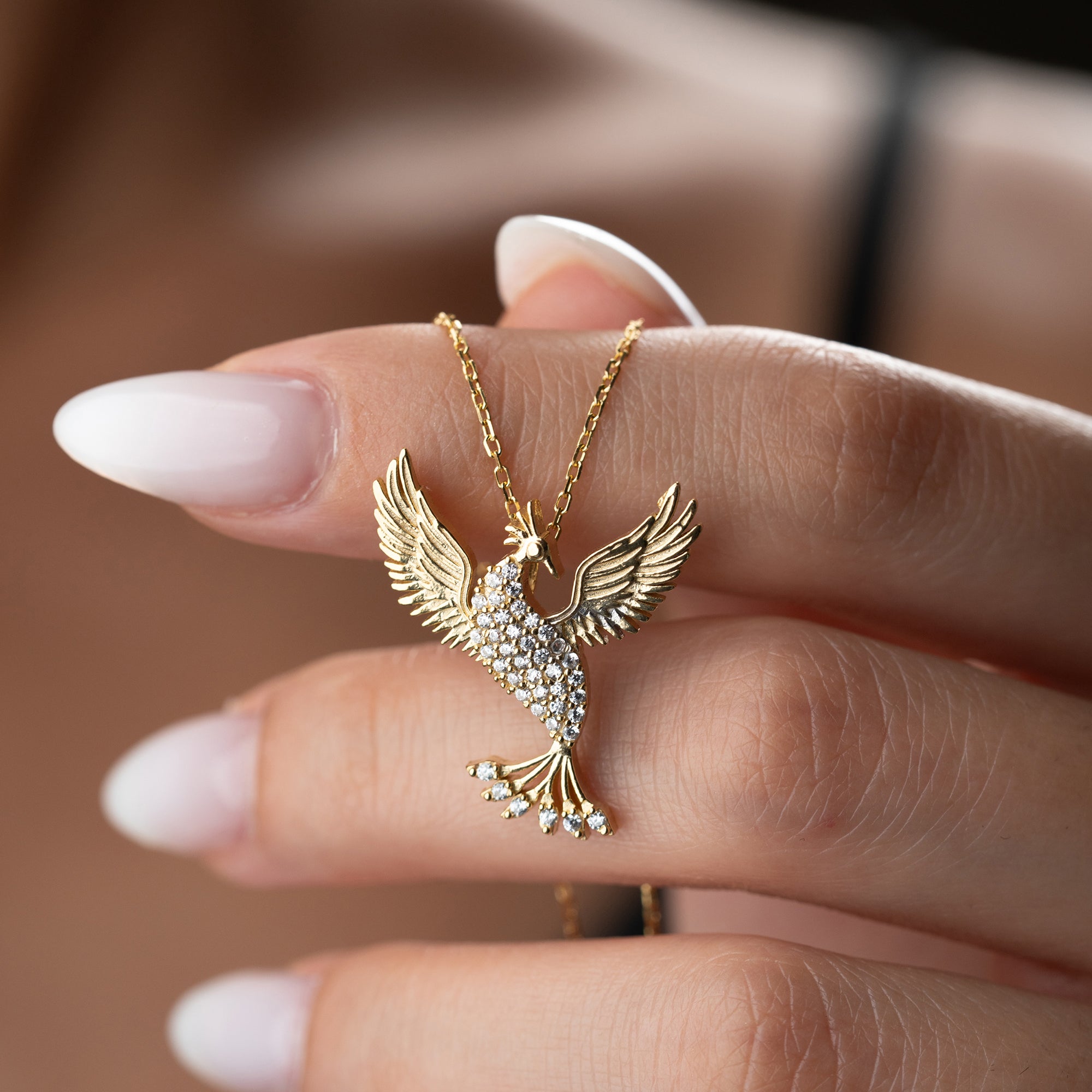 DIAMANT PHÖNIX HALSKETTE| 925 SILBER