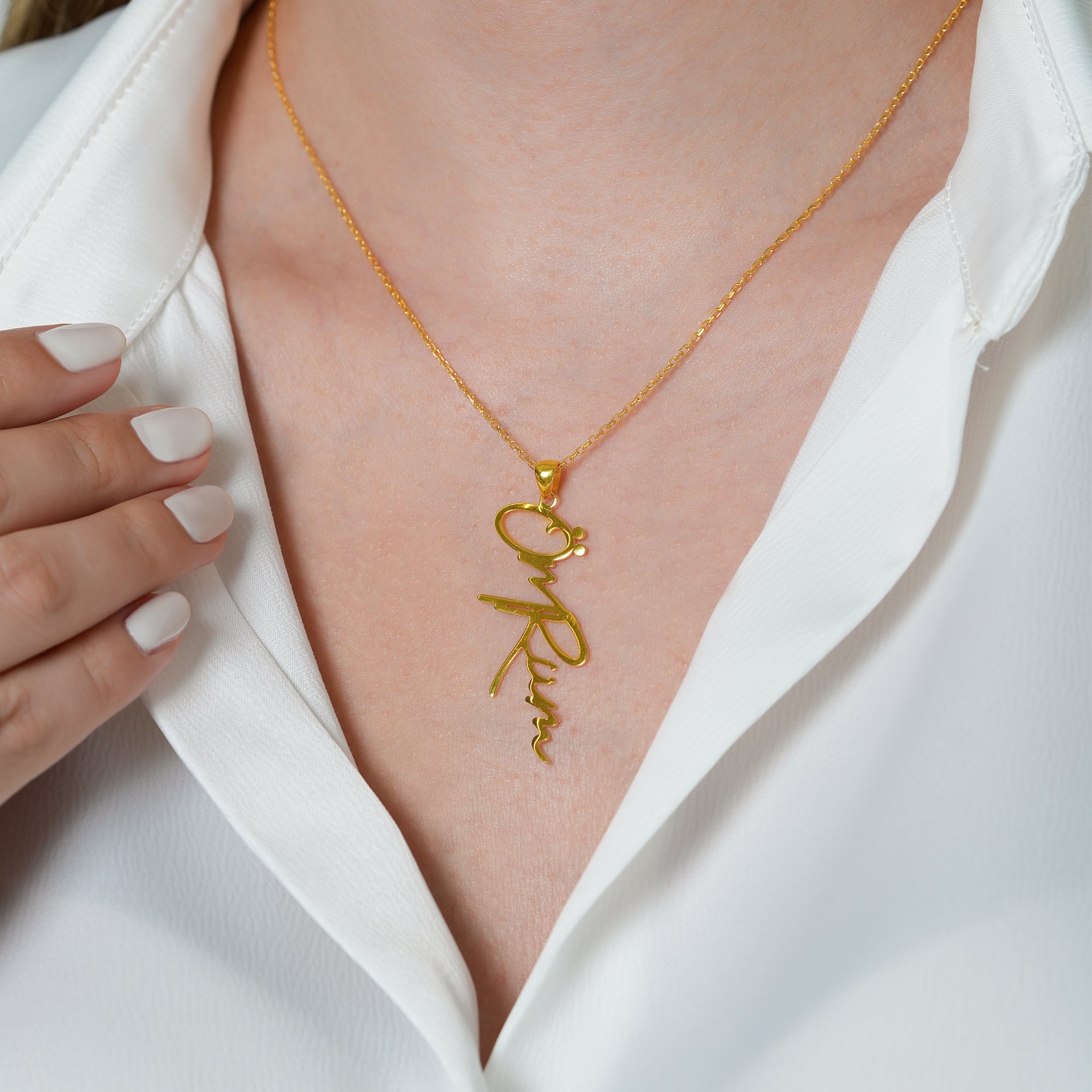 ÖMRÜM " Mein Leben" SENKRECHT NAMENSKETTE | 925 SILBER