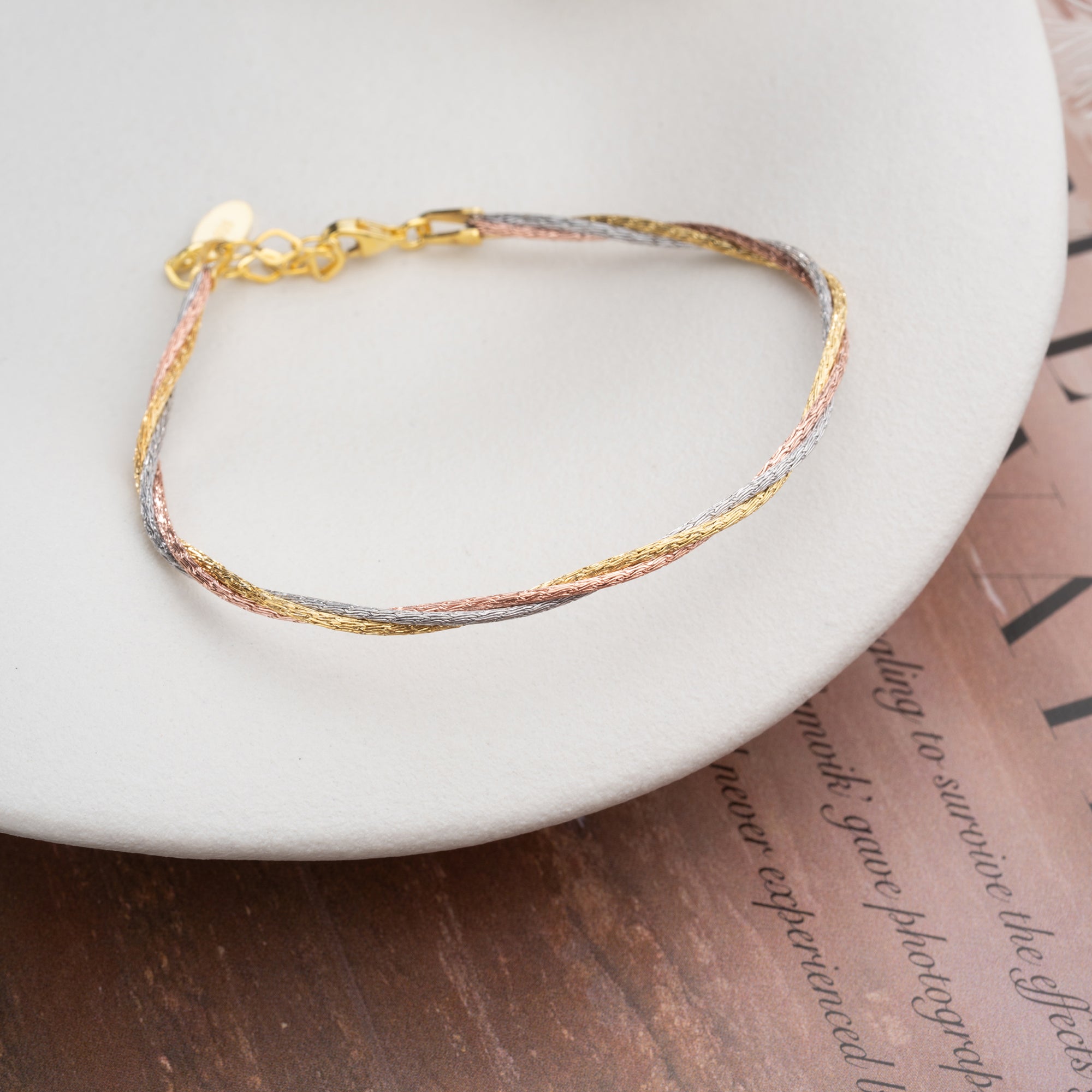 TRICOLOR TWIST ARMREIFEN | 925 SILBER