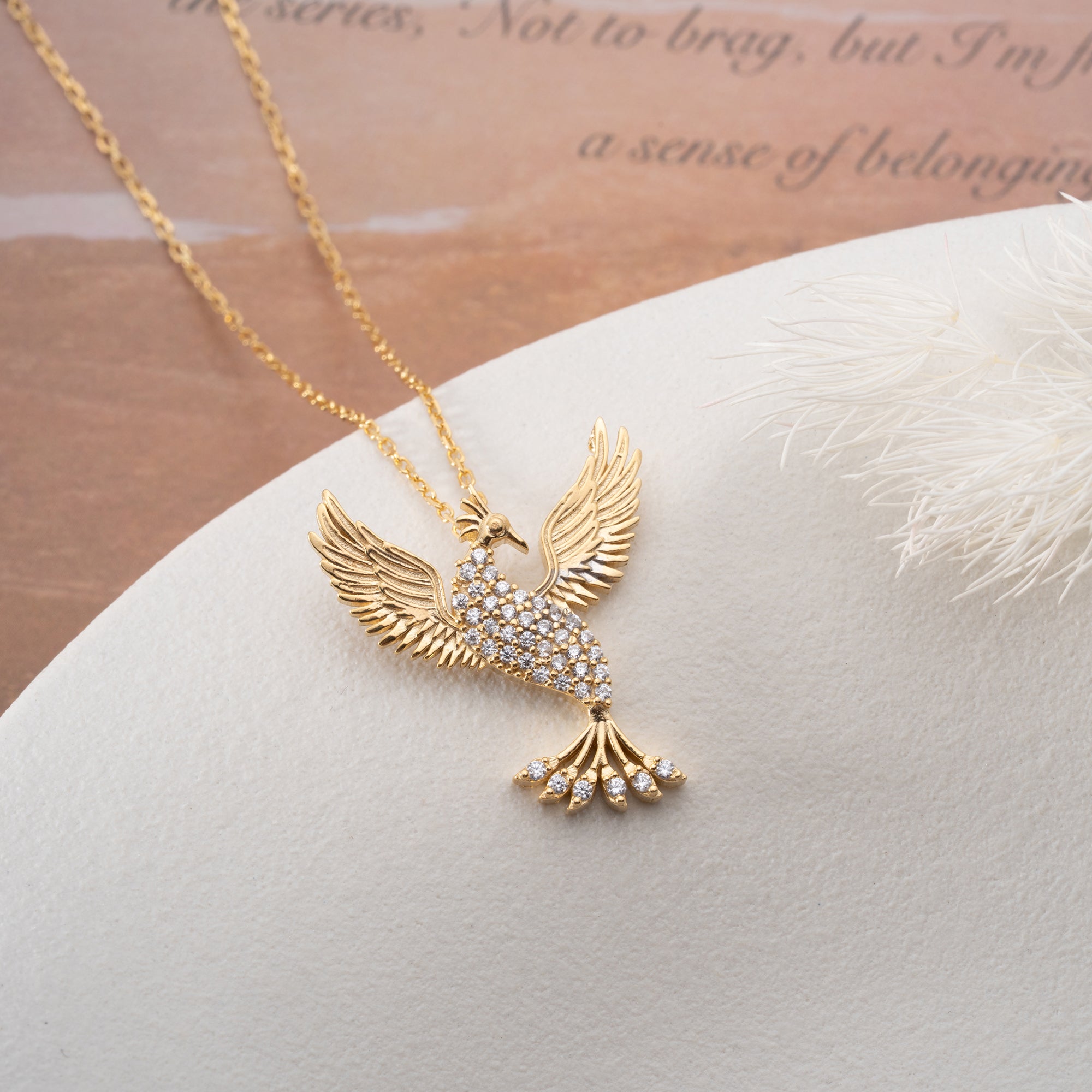 DIAMANT PHÖNIX HALSKETTE| 925 SILBER