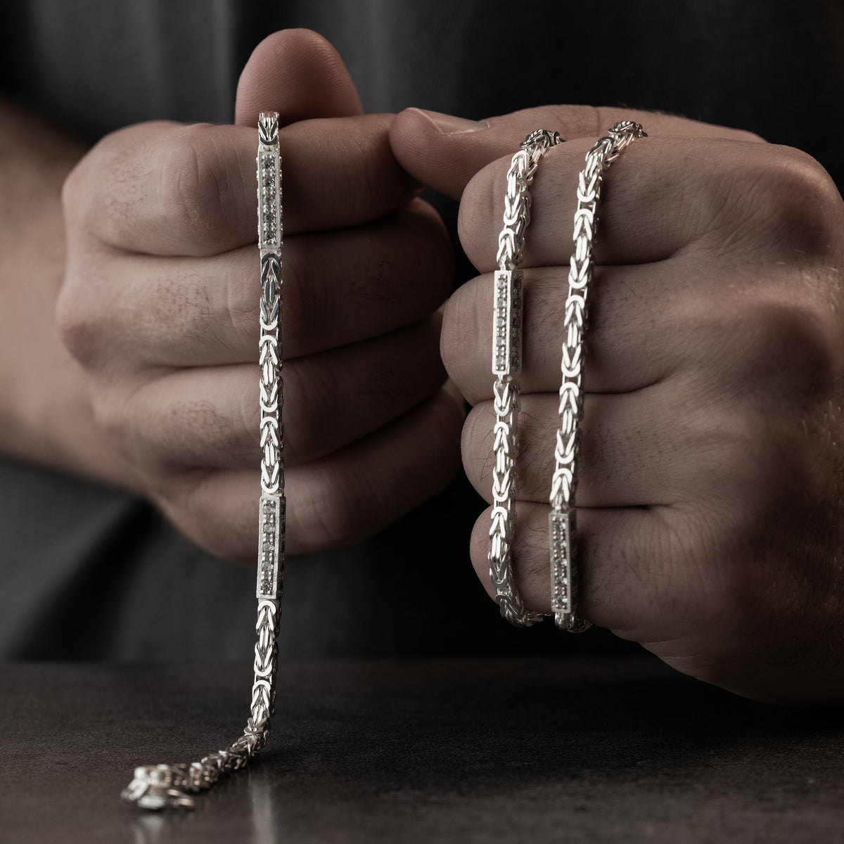 KÖNIGSKETTE ICED OUT SET 3 MM | 925 SILBER