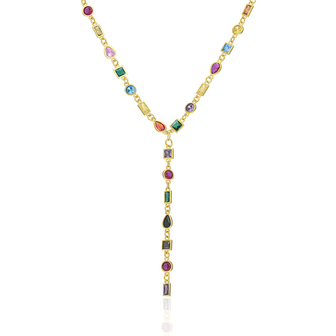 Rainbow Y Necklace - 925 SILVER
