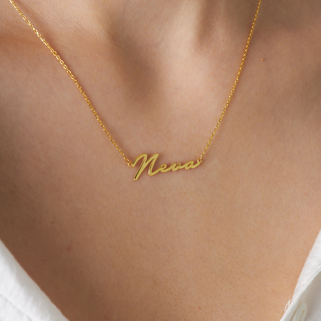 Thin Name Necklace - 925 SILVER
