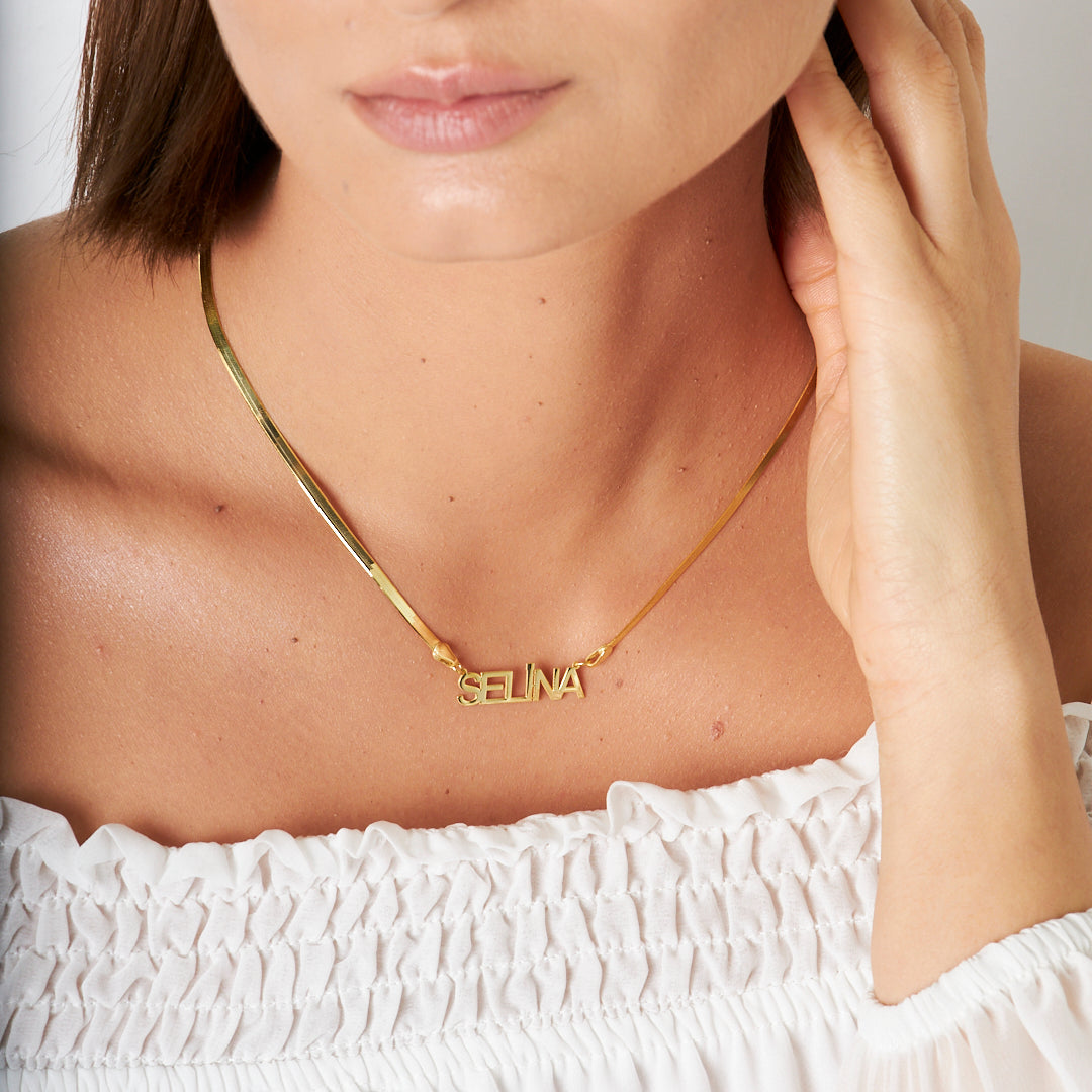 Snake Chain Name Necklace - 925 SILVER