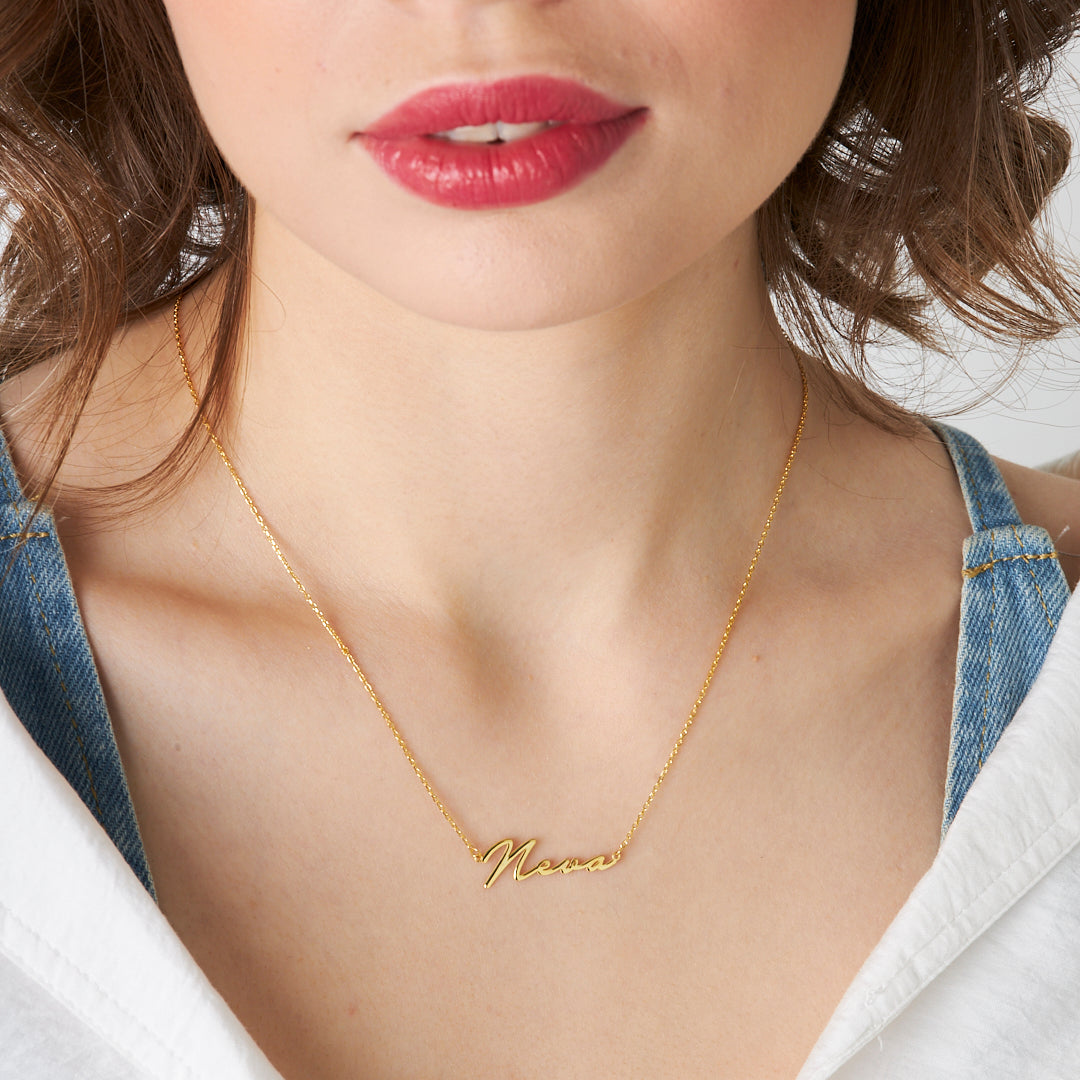 Thin Name Necklace - 925 SILVER