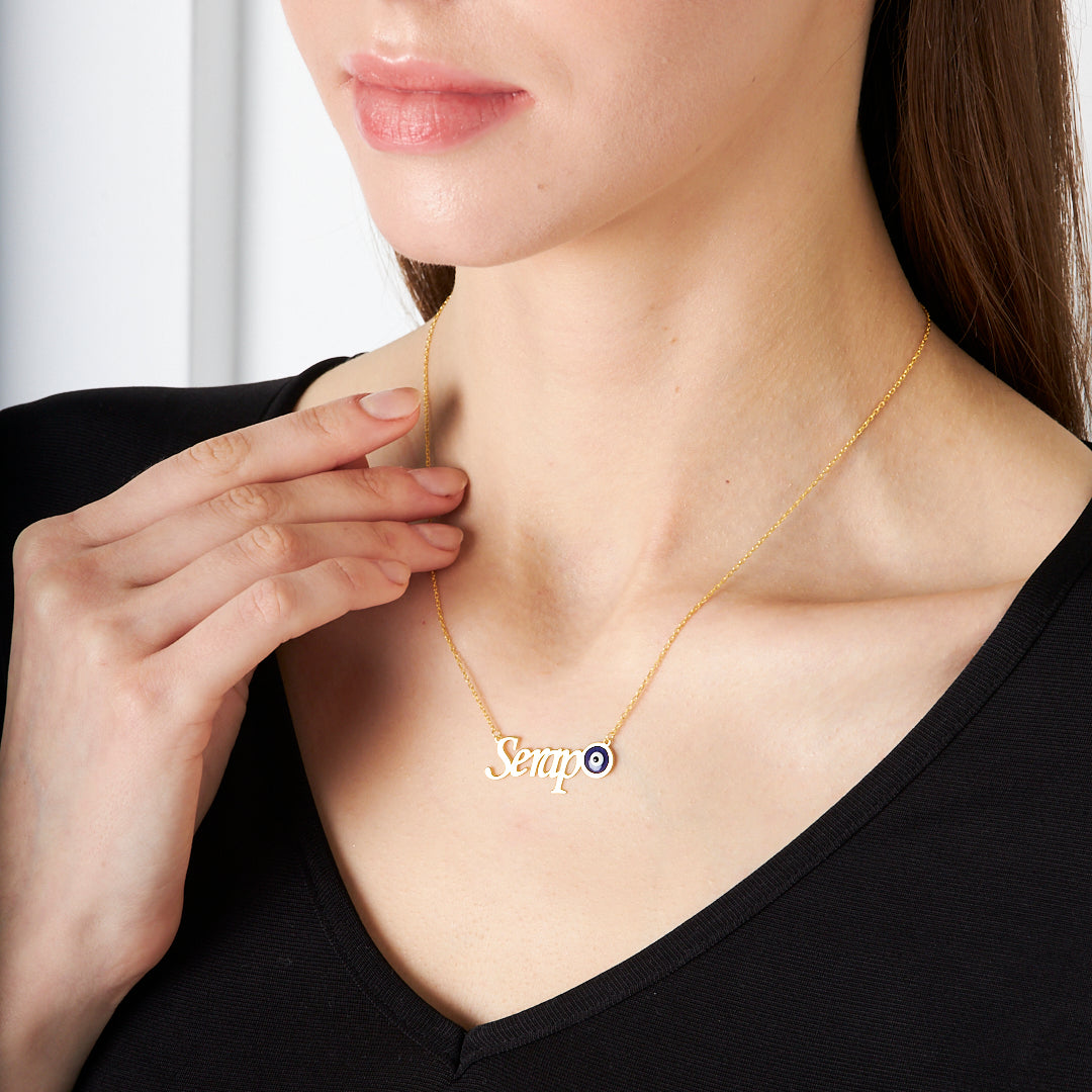 Evil Eye Name Necklace - 925 Silver