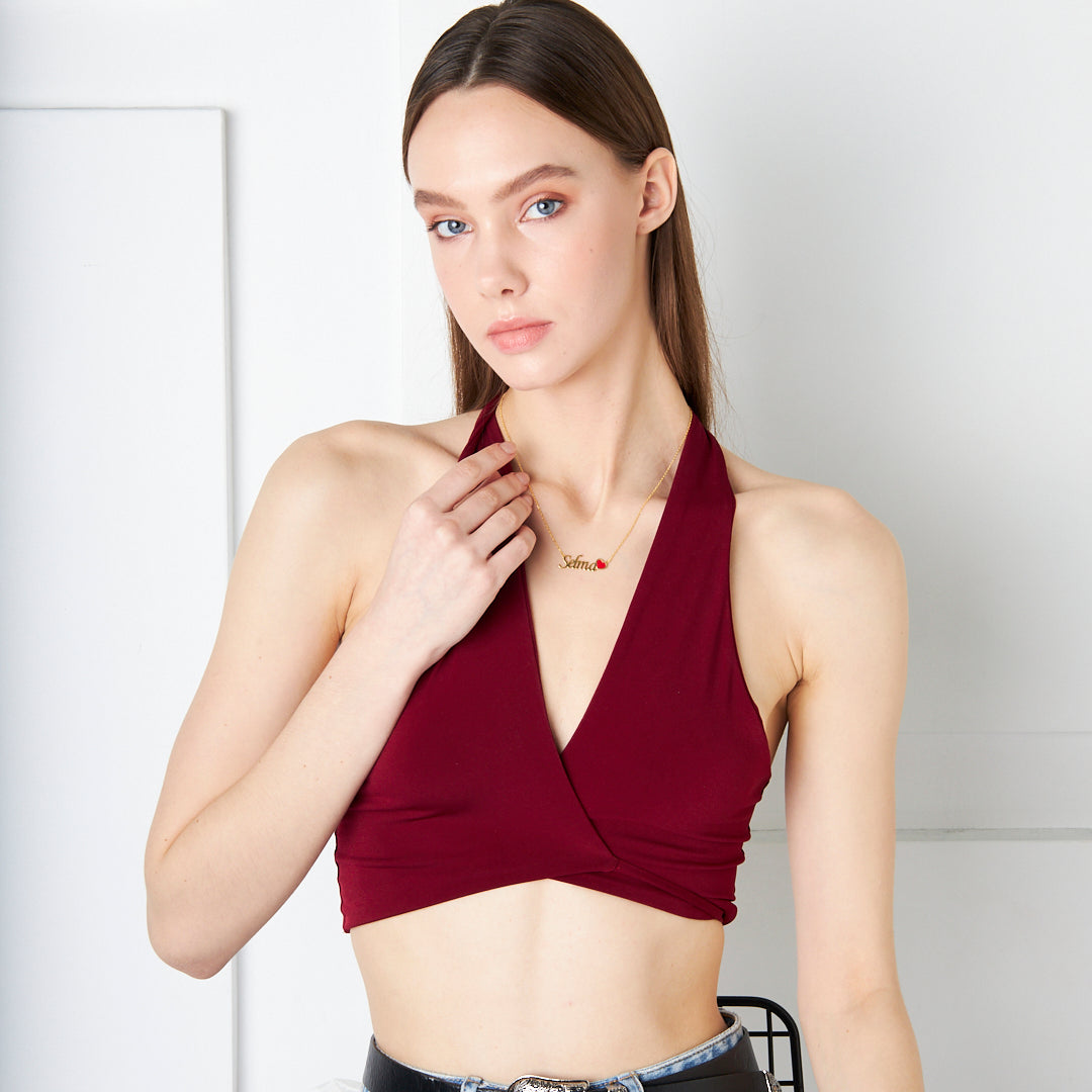 NAMENSKETTE MIT ROTE HERZ | 925 SILBER