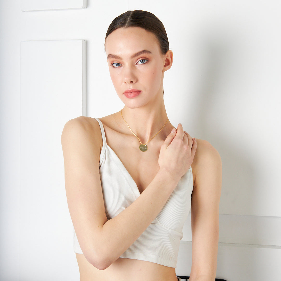 PLATTEN GRAVUR KETTE MIT NAZAR | 925 SILBER