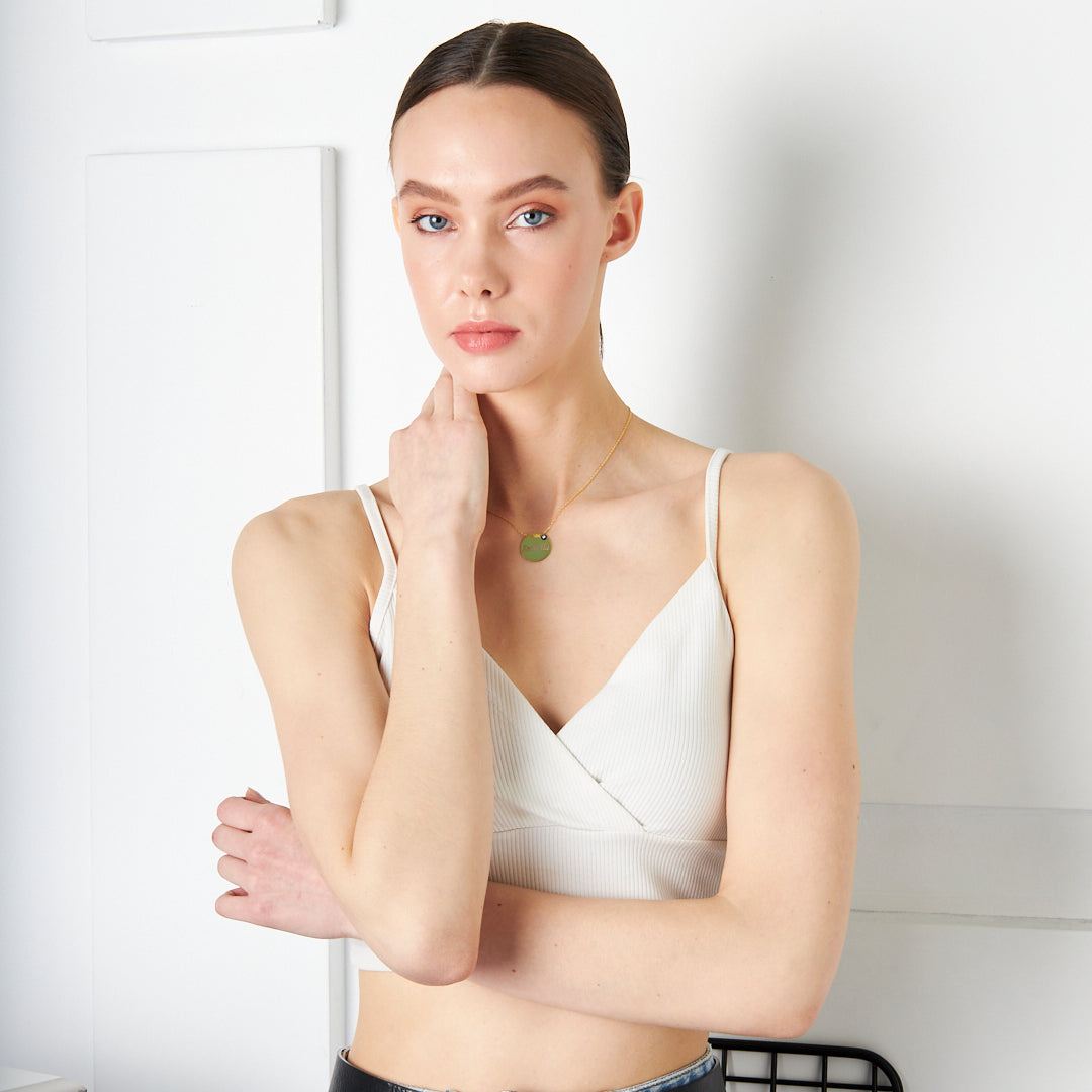 PLATTEN GRAVUR KETTE MIT NAZAR | 925 SILBER