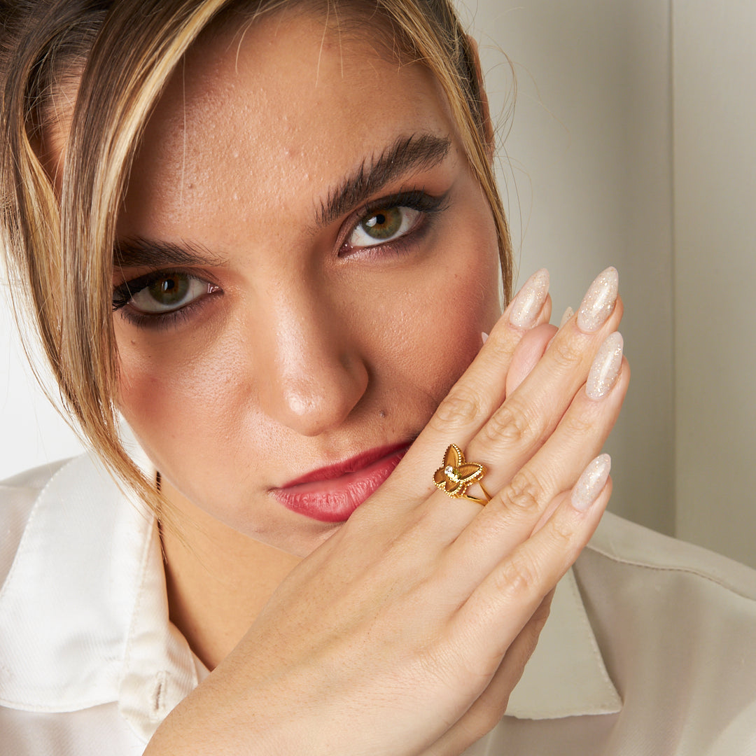 Solitaire Large Butterfly Ring - 925 SILVER