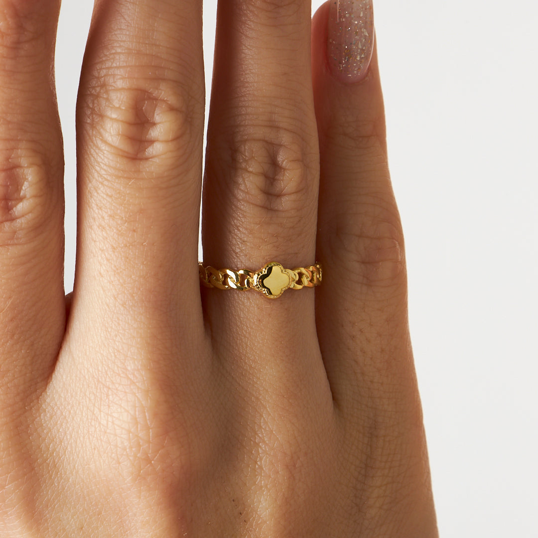 KLEEBLATT RING | 925 SILBER