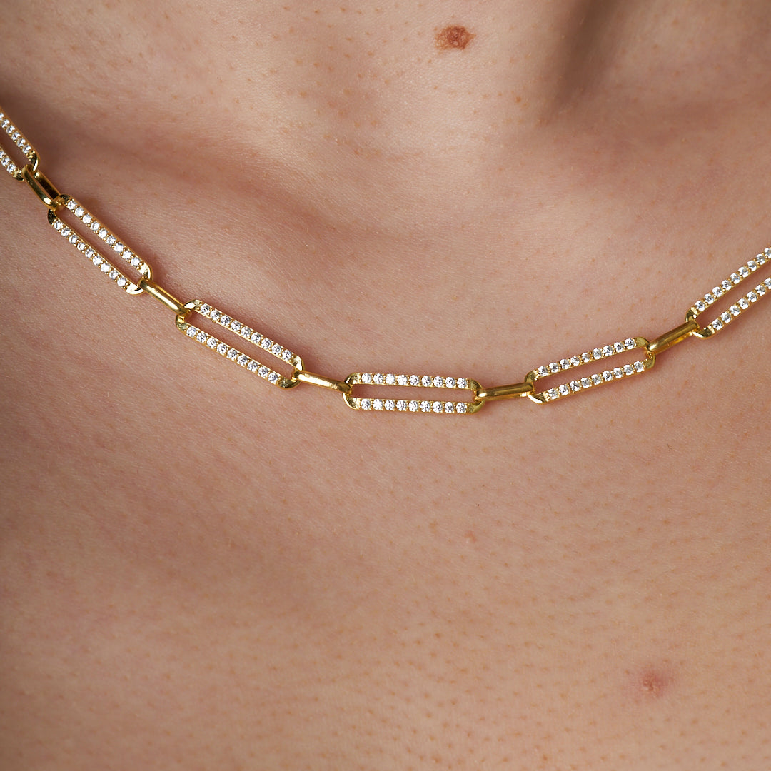 Anchor Zircon Necklace - 925 SILVER