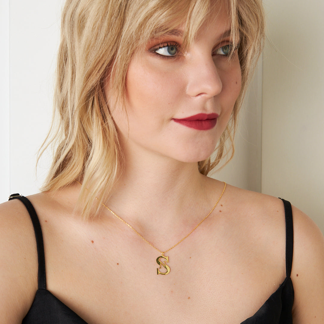 Double Letter Necklace Model 2 - 925 SILVER