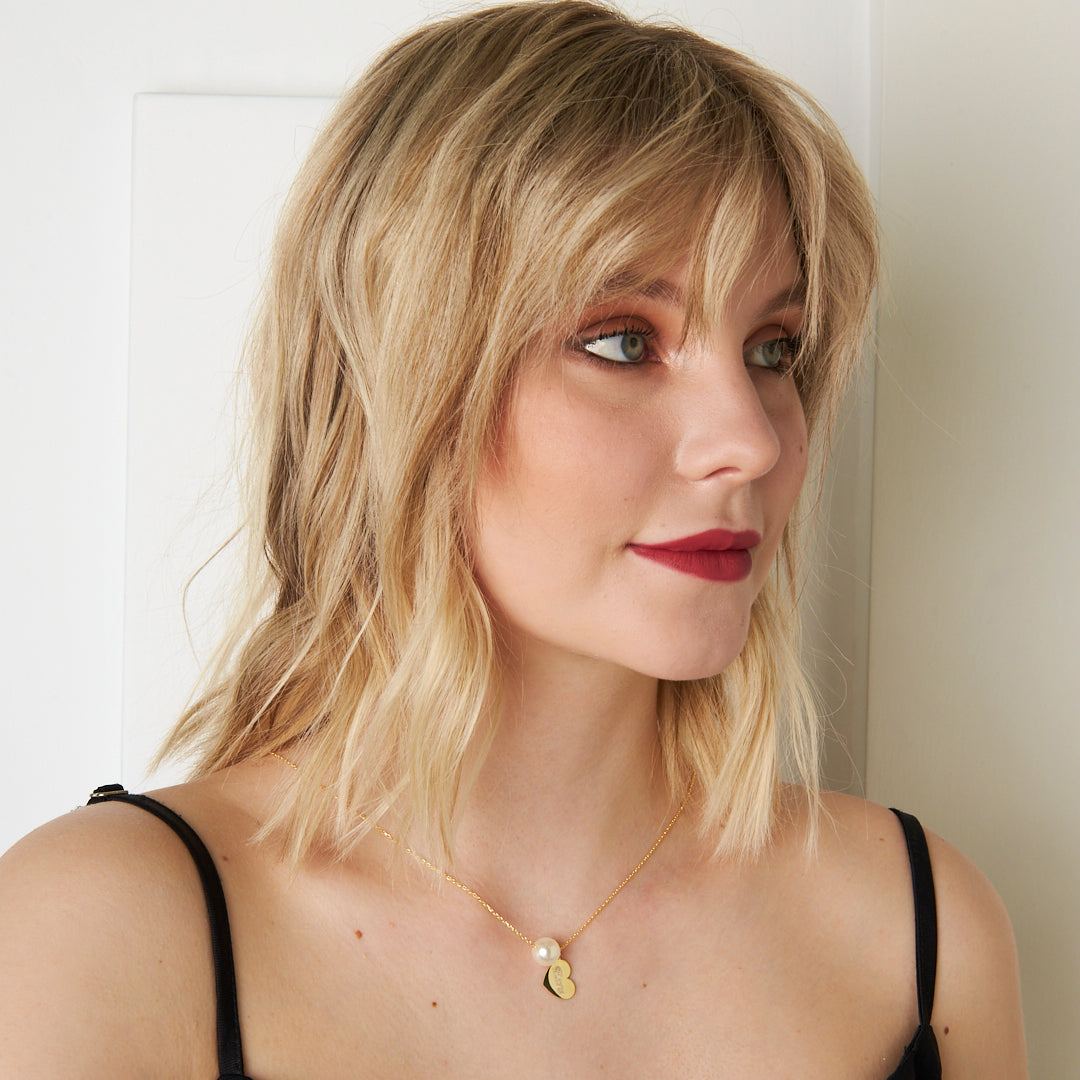 Pearl Heart Name Necklace - 925 Silver