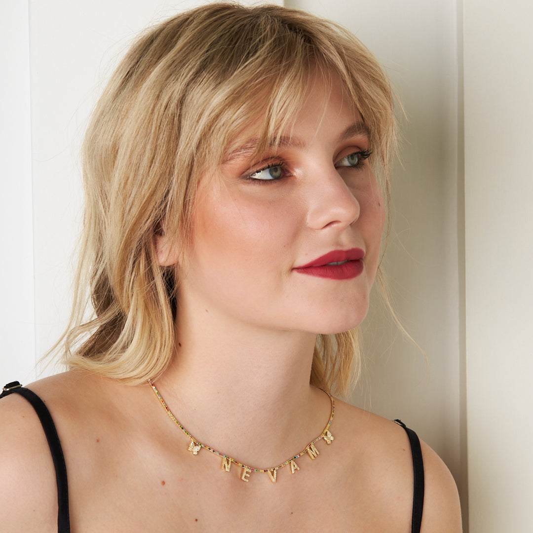 Butterfly Named Colorful Waterways Necklace - 925 SILVER