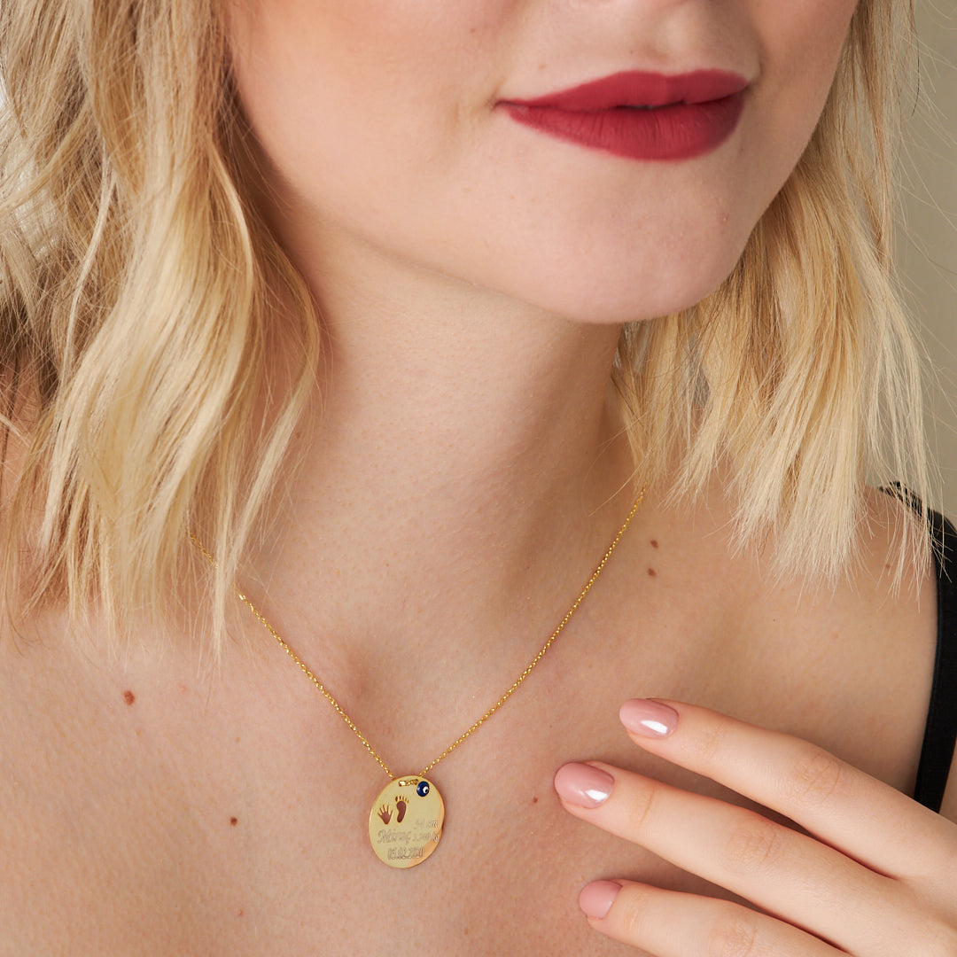 Evil Eye First Step Newborn Necklace - 925 Silver