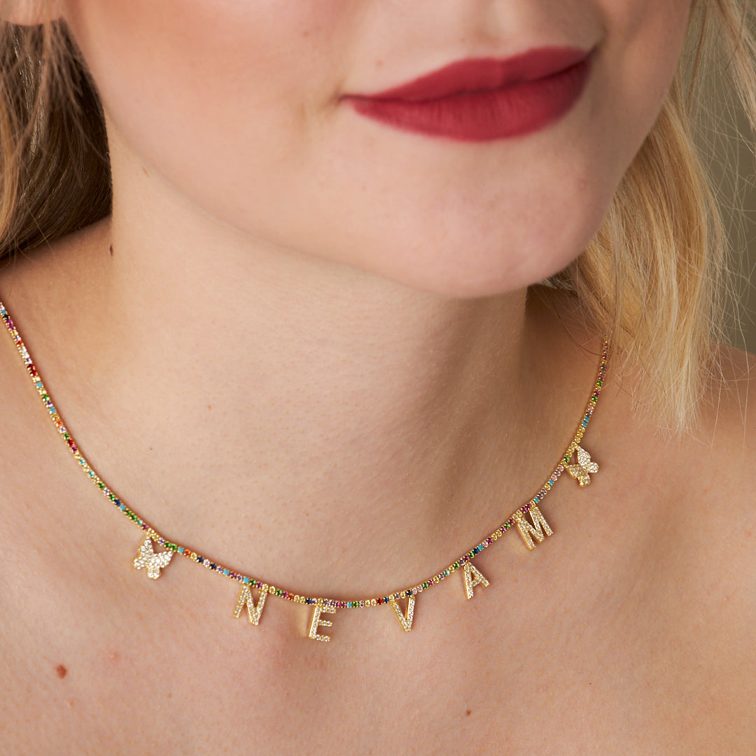 Butterfly Named Colorful Waterways Necklace - 925 SILVER