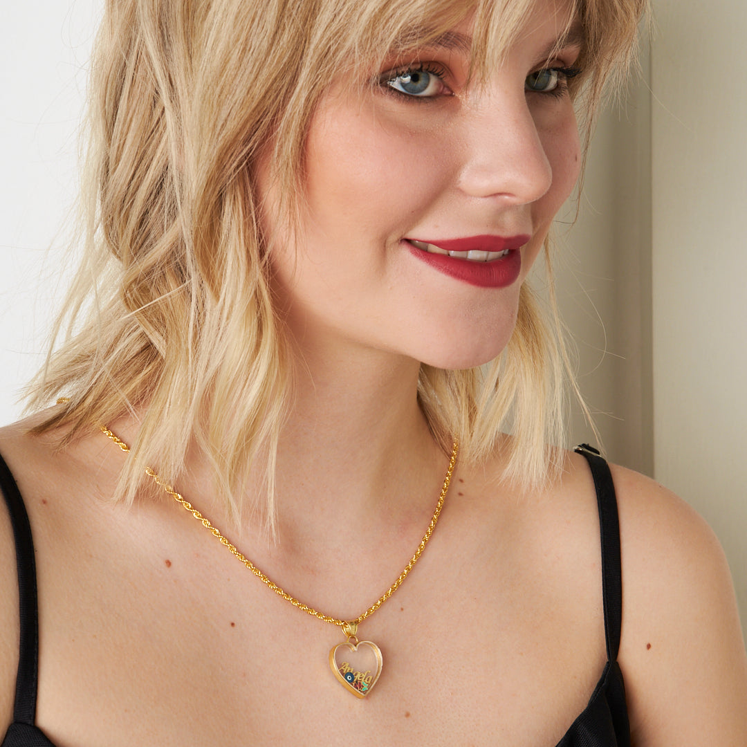 Heart Named Lucky Necklace - 925 SILVER