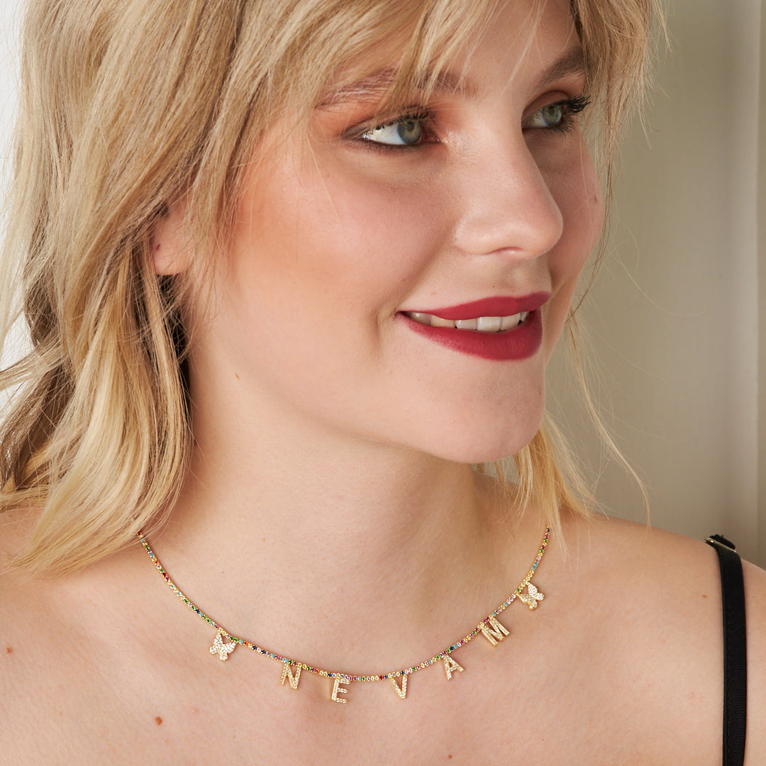 Butterfly Named Colorful Waterways Necklace - 925 SILVER