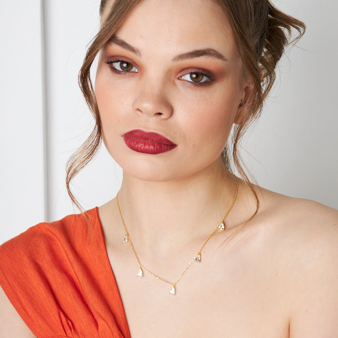 Sequential Water Drop Necklace - 925 SILVER