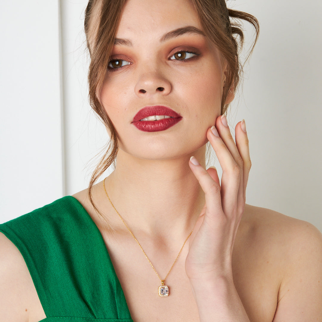 Baguette Necklace - 925 Silver