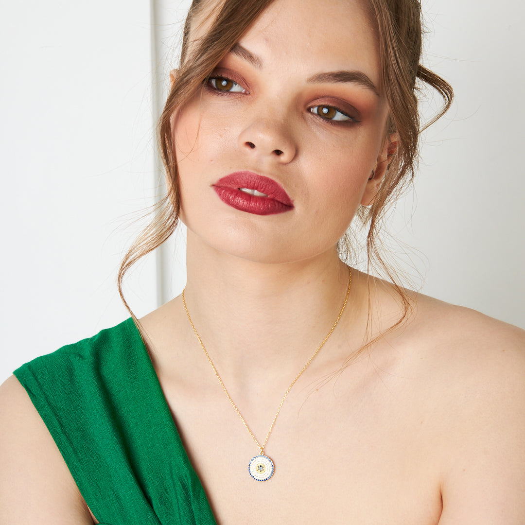 Large Evil Eye Necklace - 925 Silver