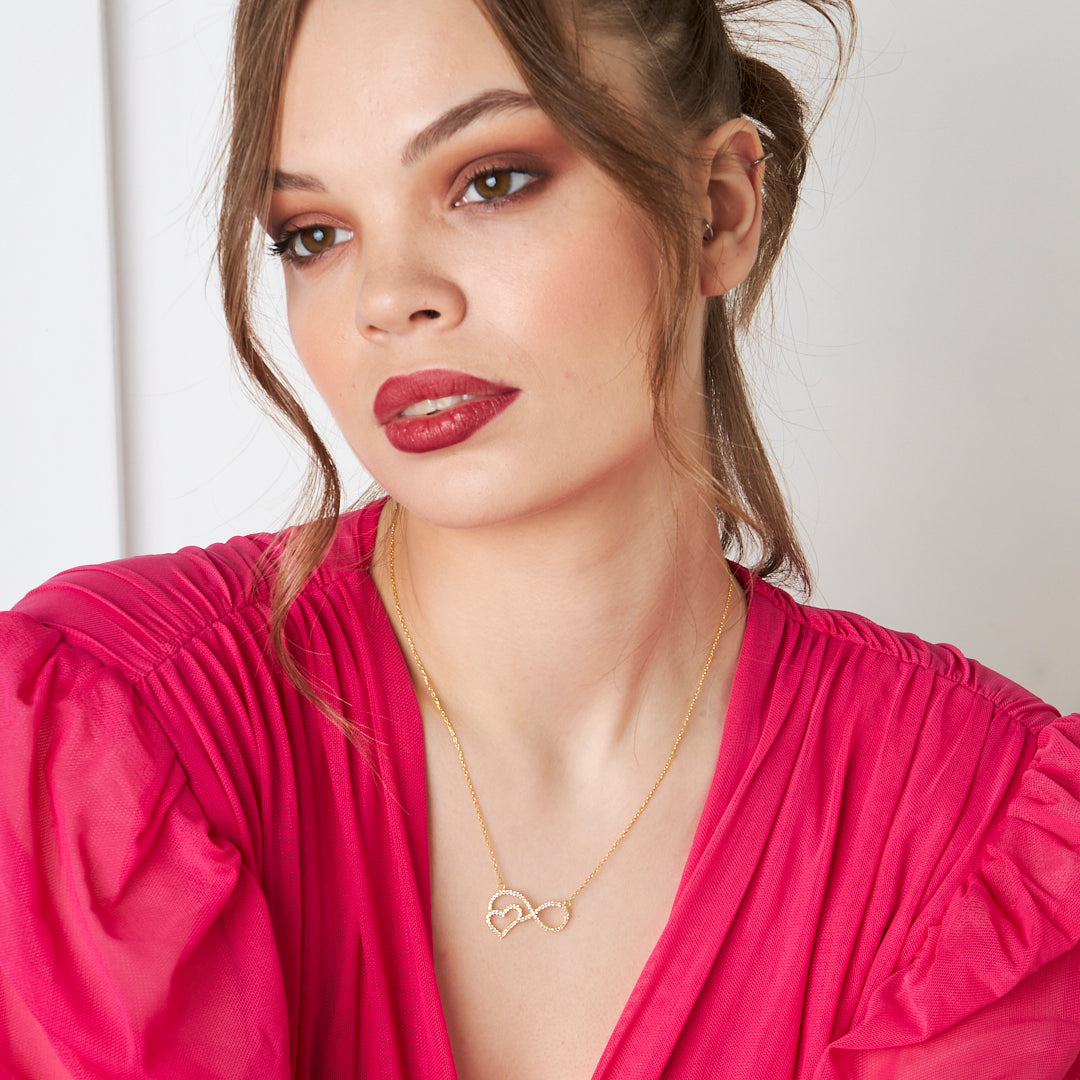 Infinity Heart Necklace - 925 Silver
