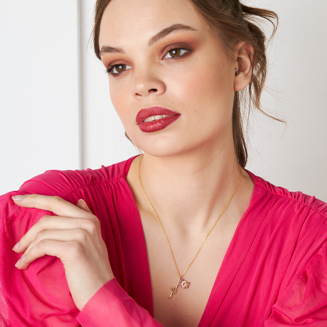 Turkish Flag Necklace - 925 SILVER