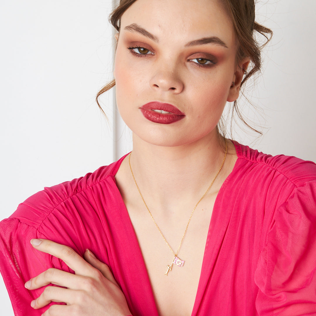 Turkish Flag Necklace - 925 SILVER