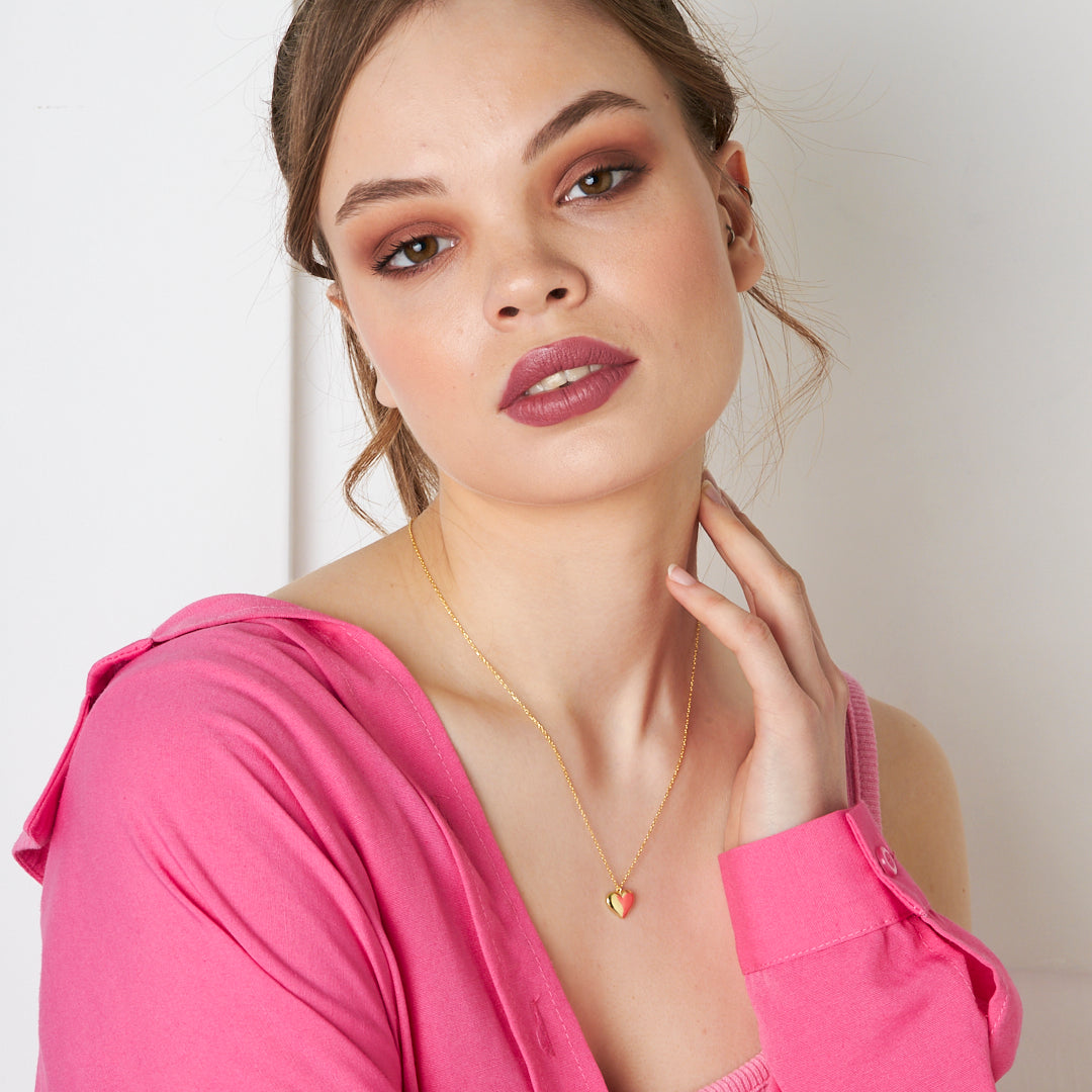 Plate Heart Necklace - 925 SILVER