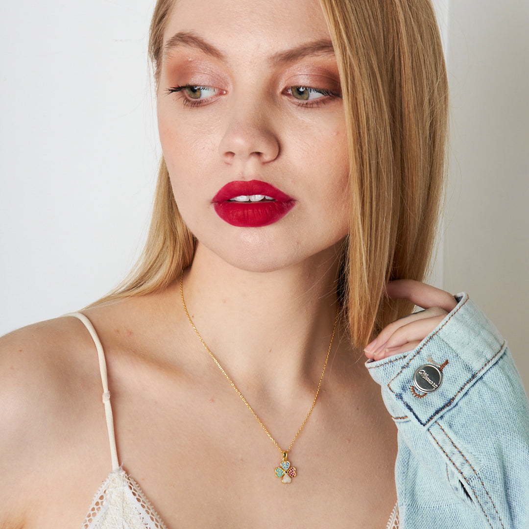 Colorful Clover Necklace - 925 SILVER